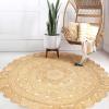 JONATHAN Y Jute Medallion Circle Natural 5′ Round Indoor Area Rug, Daisy Hippy, Geometric, Cottage, Easy-Cleaning for Living Room, Bedroom, Kitchen, Pet Friendly, Non-Shedding (RNF114A-5R)(6’1″ (Round))
