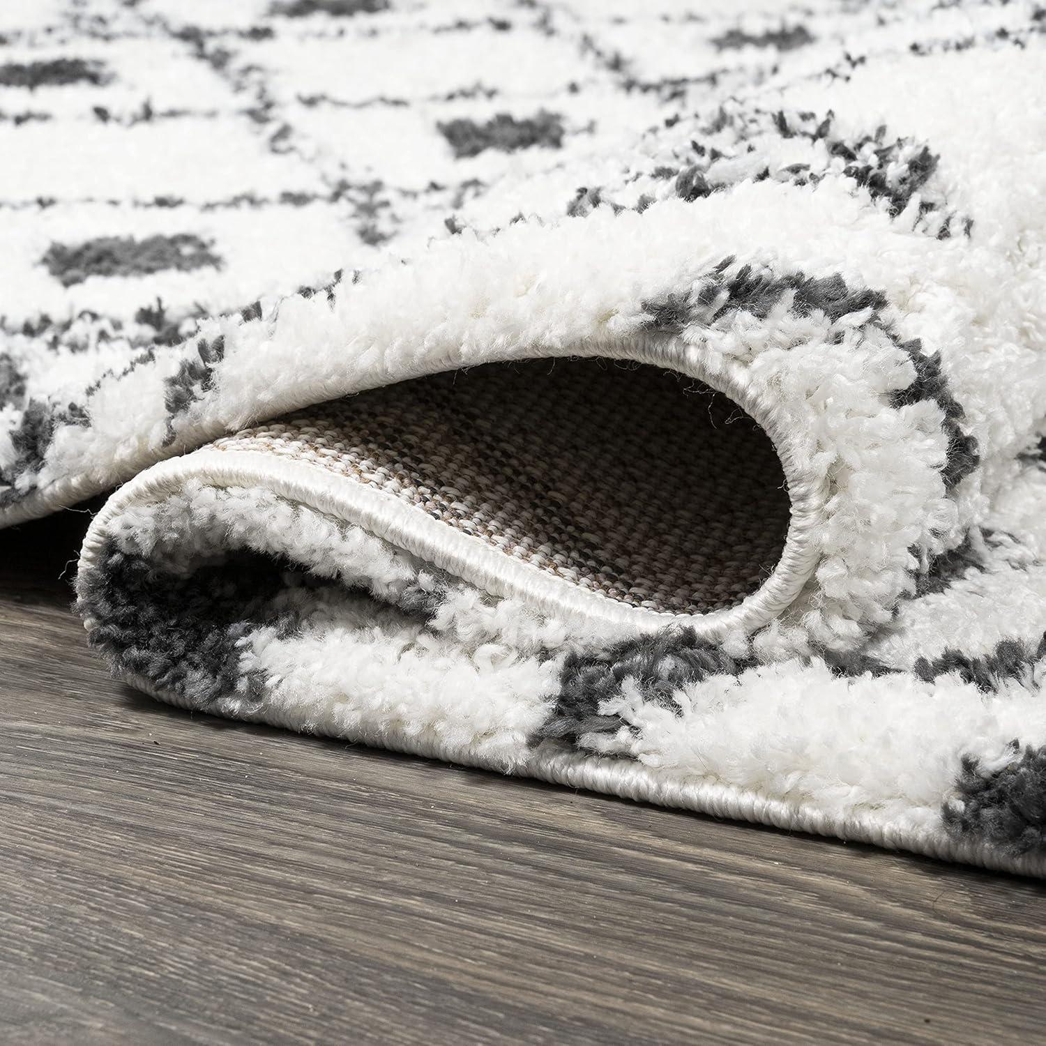 image:imageJONATHAN Y Caimari Moroccan Diamond Shag WhiteGray Runner Rug 2x8 Bohemian Contemporary EasyCleaning for Living Room Bedroom Kitchen Pet Friendly NonShedding MOH412A282 x 8 Runner