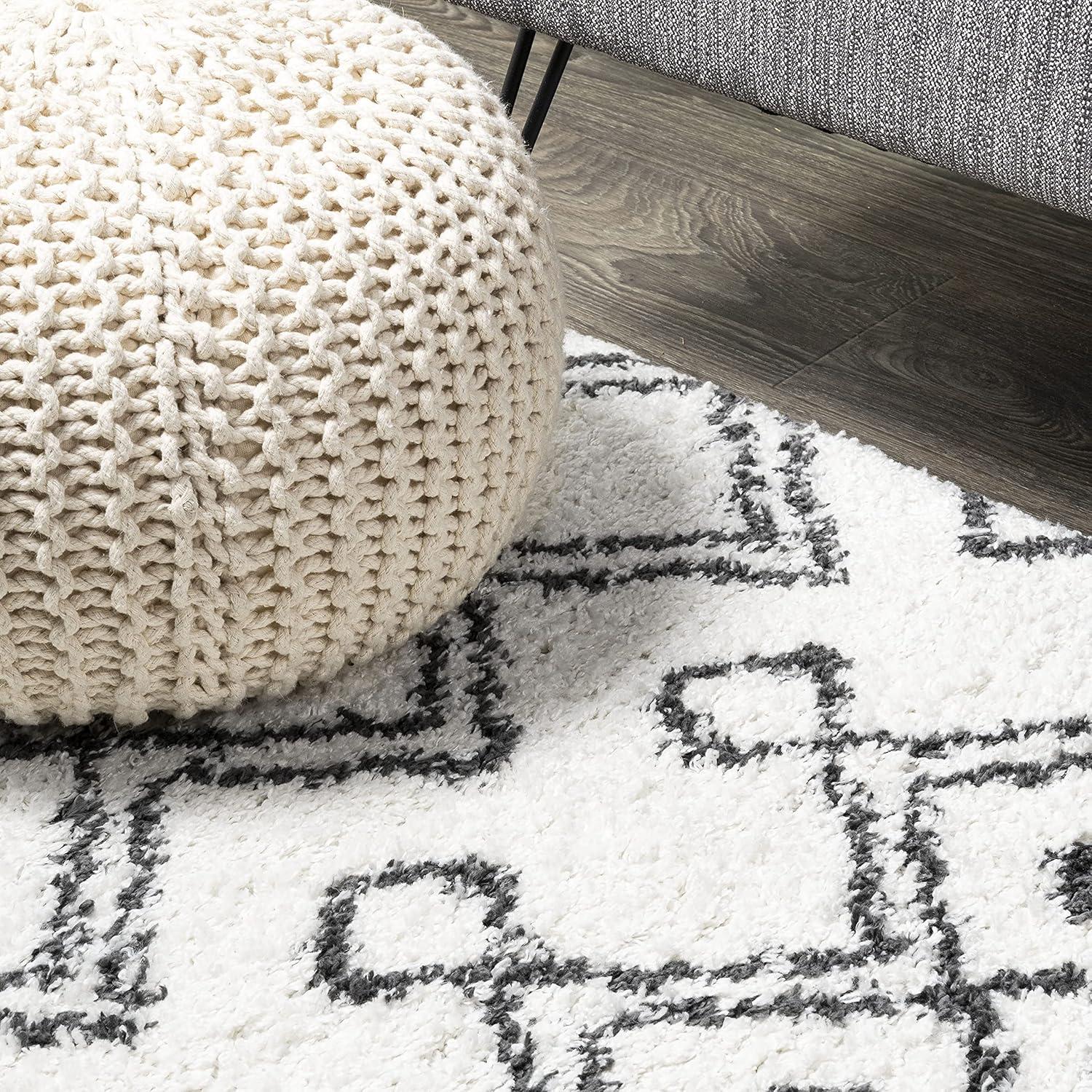 image:imageJONATHAN Y Caimari Moroccan Diamond Shag WhiteGray Runner Rug 2x8 Bohemian Contemporary EasyCleaning for Living Room Bedroom Kitchen Pet Friendly NonShedding MOH412A2851 x 8 Rectangular