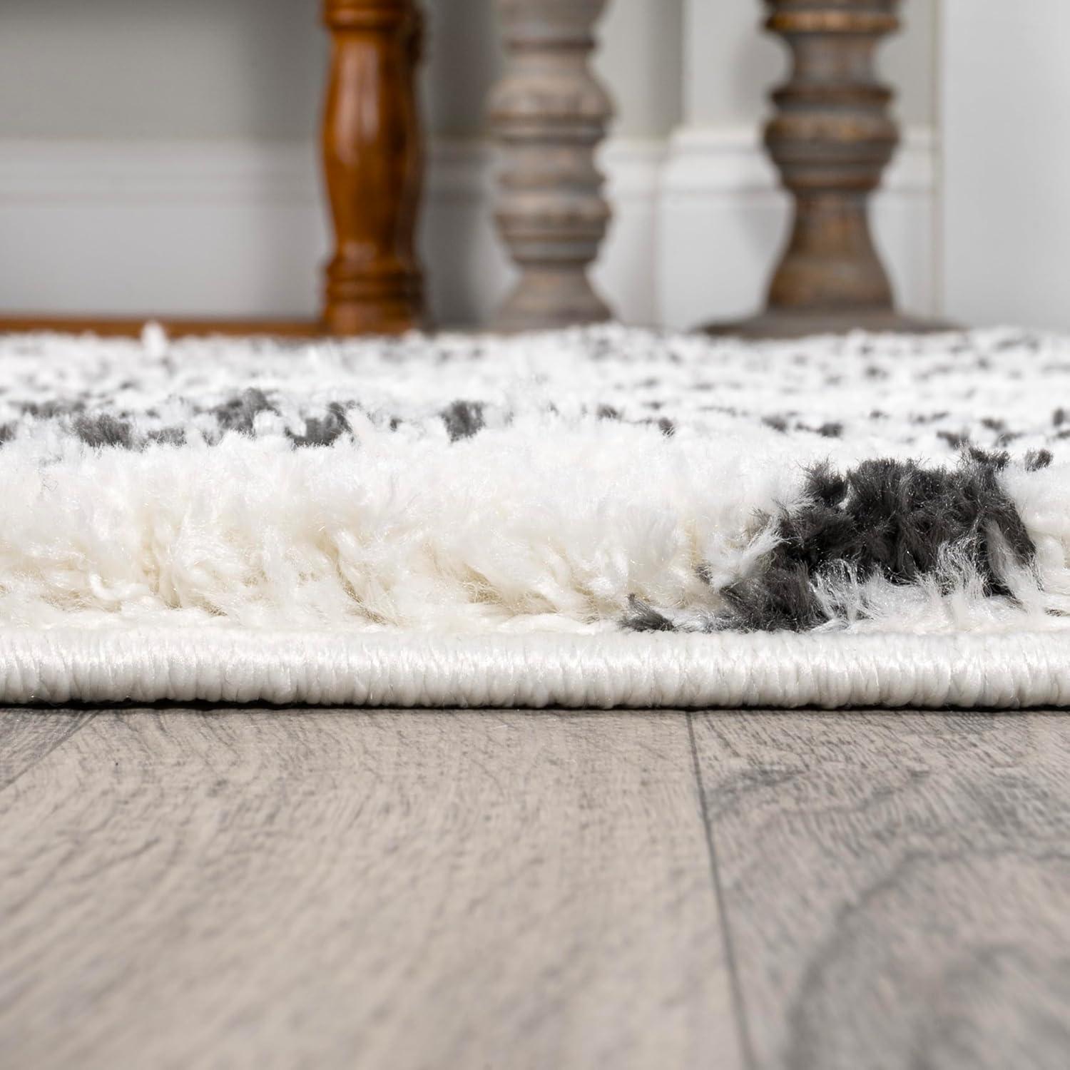 image:imageJONATHAN Y Caimari Moroccan Diamond Shag WhiteGray Runner Rug 2x8 Bohemian Contemporary EasyCleaning for Living Room Bedroom Kitchen Pet Friendly NonShedding MOH412A283 x 5 Rectangular