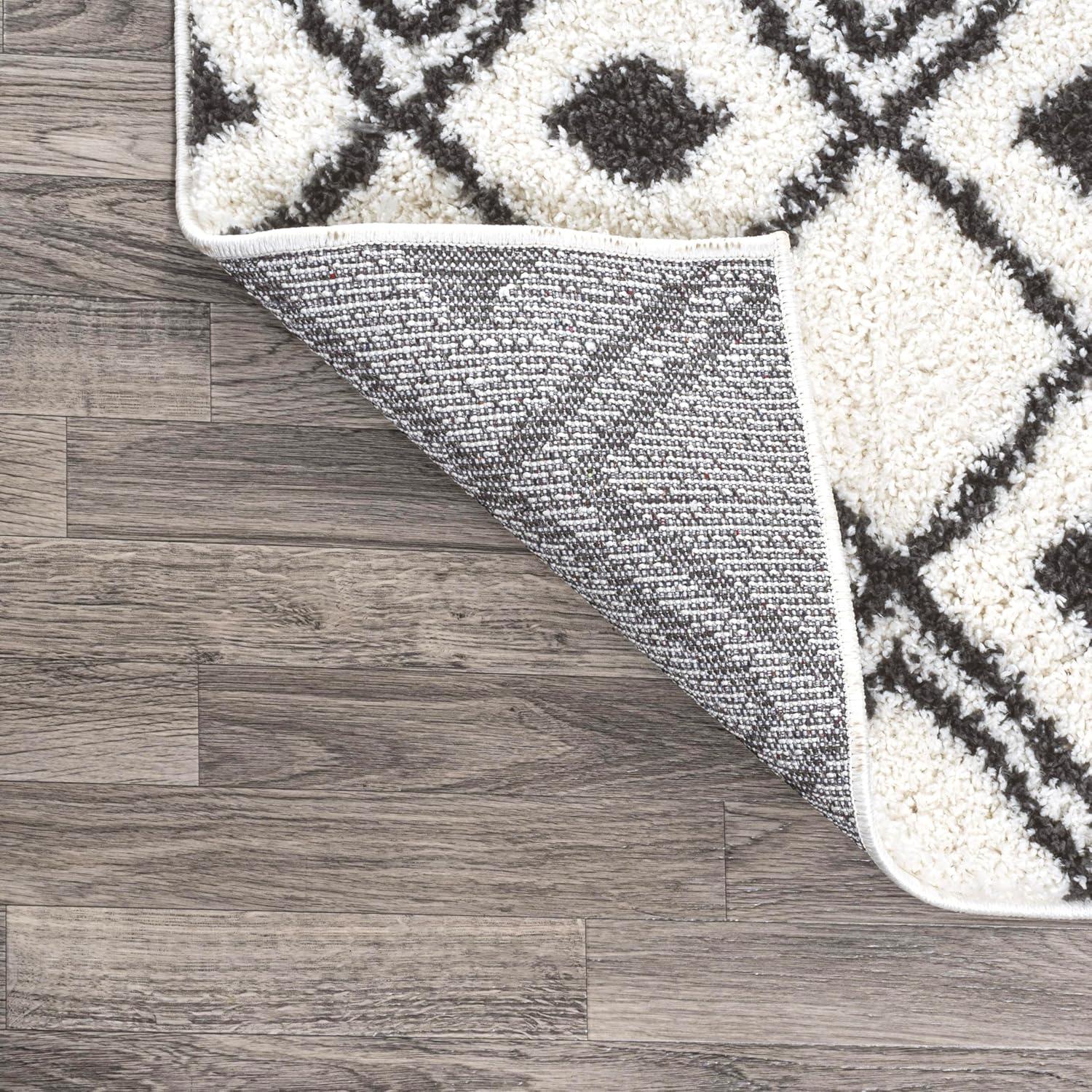 image:imageJONATHAN Y Caimari Moroccan Diamond Shag WhiteGray Runner Rug 2x8 Bohemian Contemporary EasyCleaning for Living Room Bedroom Kitchen Pet Friendly NonShedding MOH412A2851 x 8 Rectangular