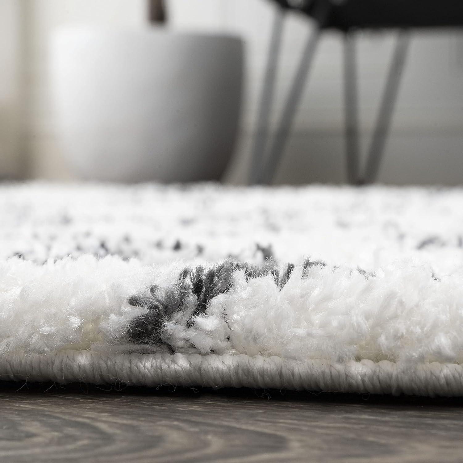 image:imageJONATHAN Y Caimari Moroccan Diamond Shag WhiteGray Runner Rug 2x8 Bohemian Contemporary EasyCleaning for Living Room Bedroom Kitchen Pet Friendly NonShedding MOH412A282 x 8 Runner