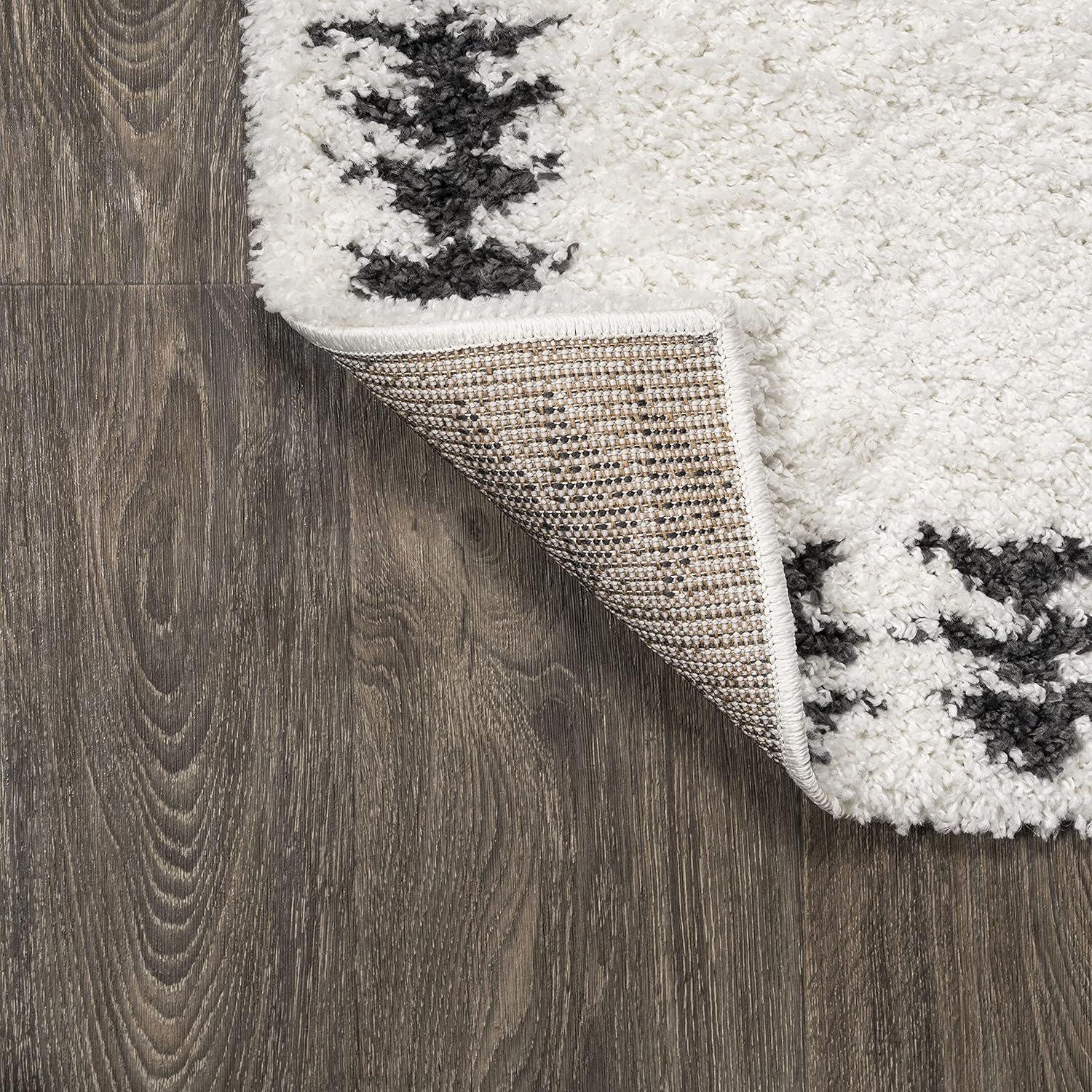 image:imageJONATHAN Y Calvia Moroccan Diamond Shag WhiteGray Runner Rug 2x8 Bohemian Contemporary EasyCleaning for Living Room Bedroom Kitchen Pet Friendly NonShedding MOH404A282 x 10 Runner