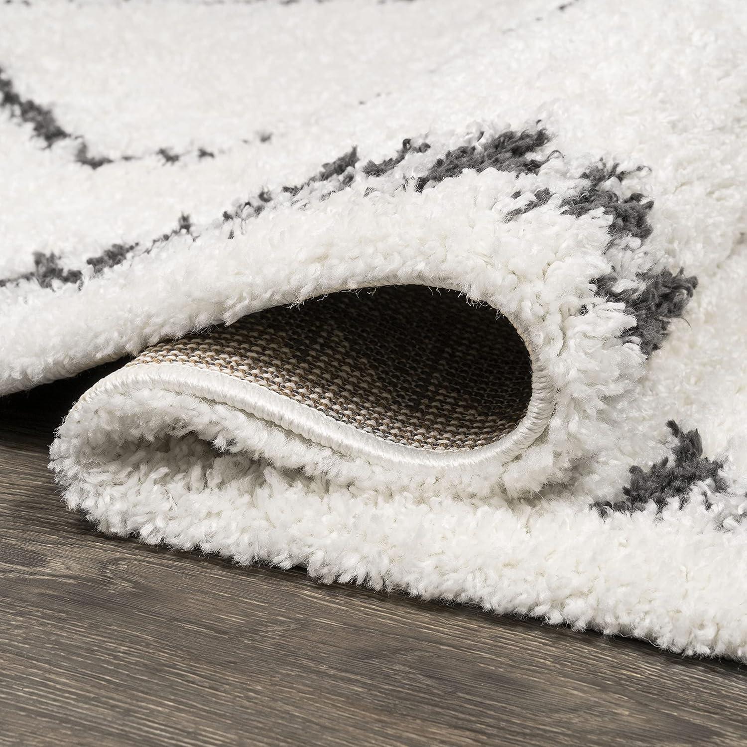 image:imageJONATHAN Y Calvia Moroccan Diamond Shag WhiteGray Runner Rug 2x8 Bohemian Contemporary EasyCleaning for Living Room Bedroom Kitchen Pet Friendly NonShedding MOH404A282 x 10 Runner