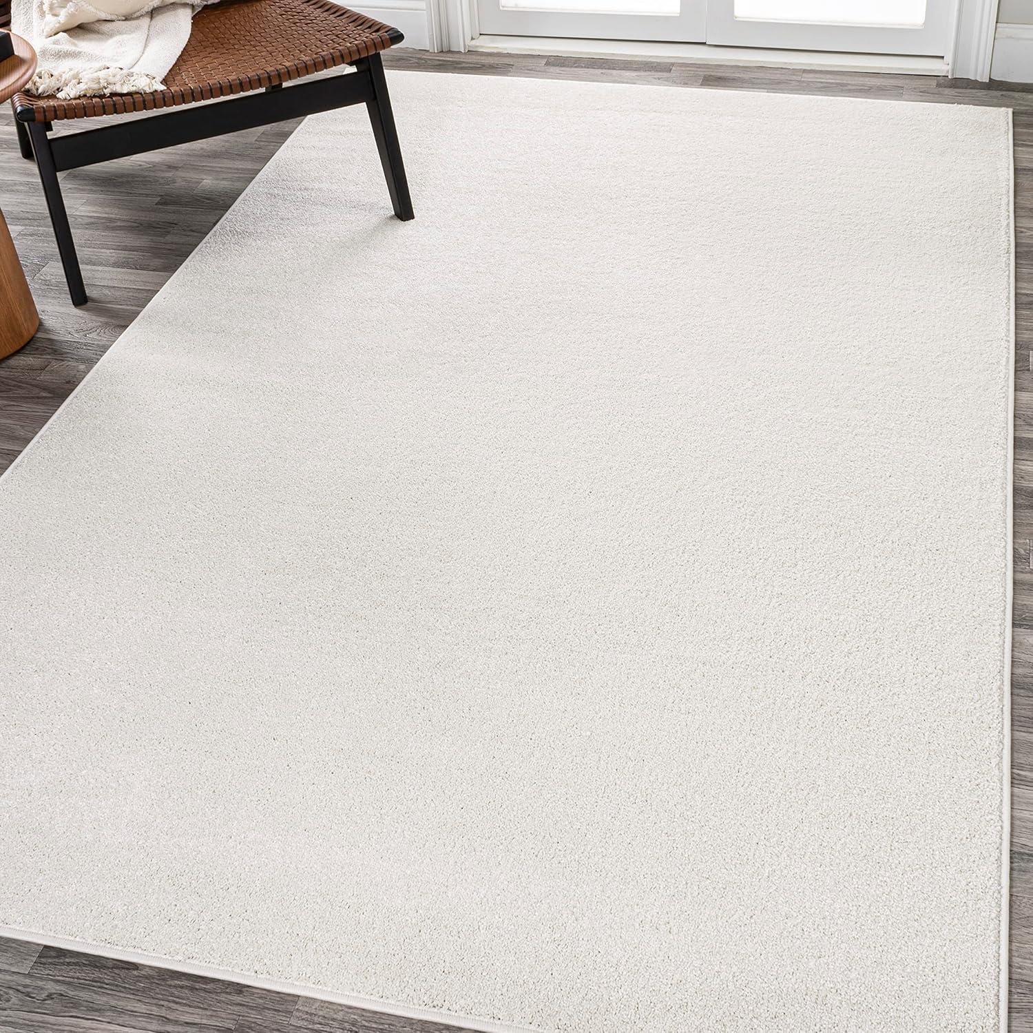 image:imageJONATHAN Y Haze Solid LowPile Cream Indoor Area Rug 5x8 CoastalBohemianMinimalistClassic EasyCleaning for Living RoomBedroomKitchenPet FriendlyNonShedding SEU100T5