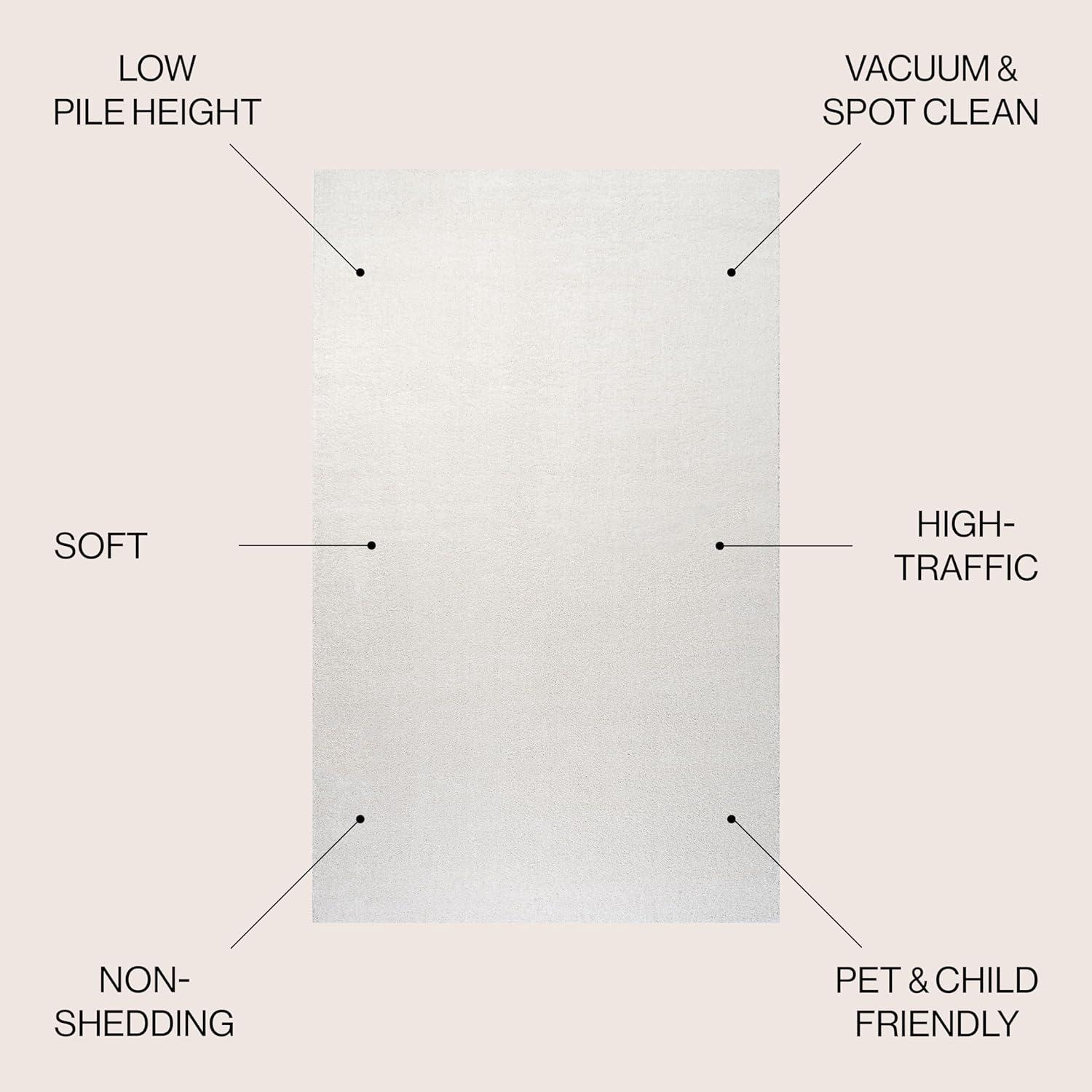 image:imageJONATHAN Y Haze Solid LowPile Cream Indoor Area Rug 5x8 CoastalBohemianMinimalistClassic EasyCleaning for Living RoomBedroomKitchenPet FriendlyNonShedding SEU100T5