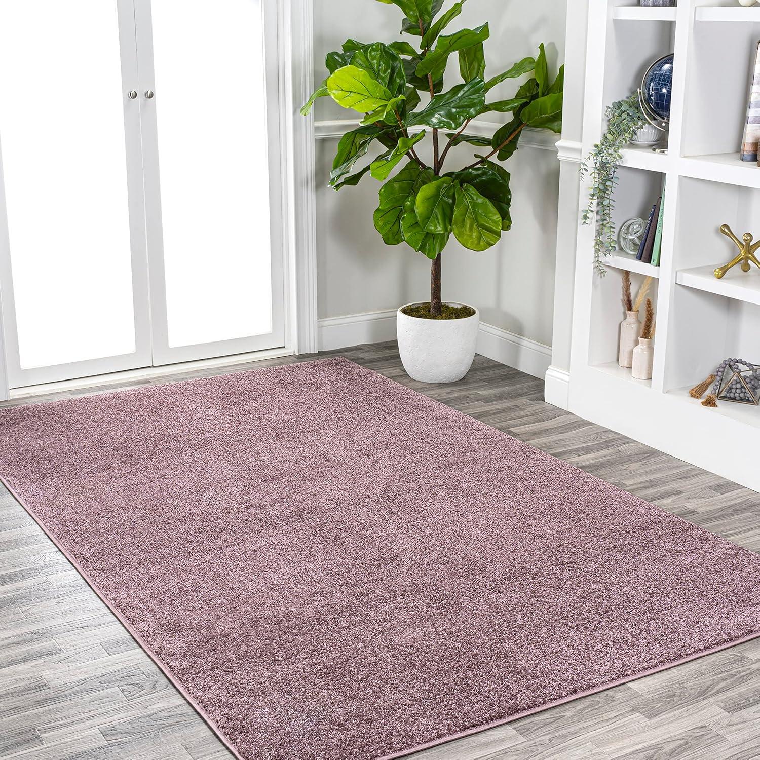 image:imageJONATHAN Y Haze Solid LowPile Light Purple Indoor Area Rug 5x8 CoastalBohemianMinimalistClassic EasyCleaning for Living RoomBedroomKitchenPet FriendlyNonShedding SEU100R5
