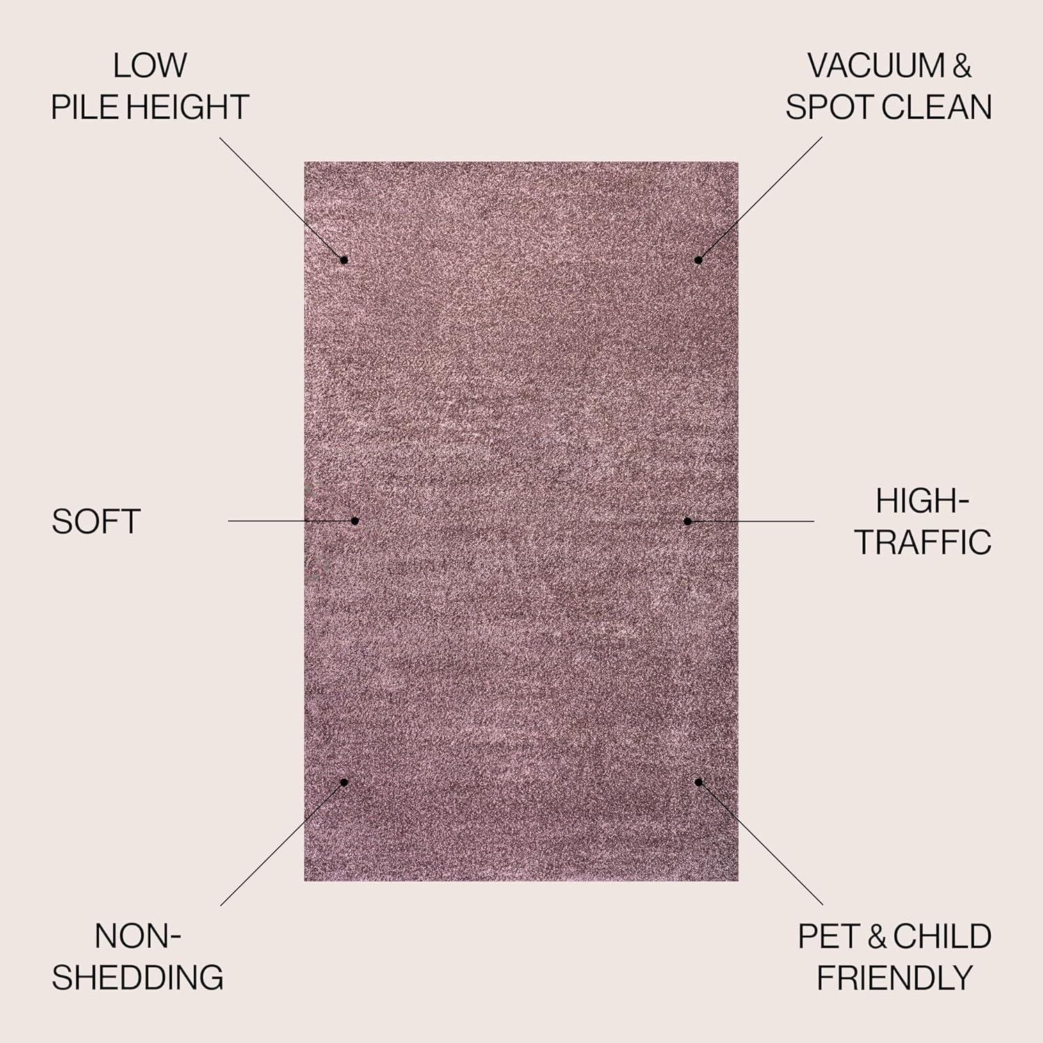 image:imageJONATHAN Y Haze Solid LowPile Light Purple Indoor Area Rug 5x8 CoastalBohemianMinimalistClassic EasyCleaning for Living RoomBedroomKitchenPet FriendlyNonShedding SEU100R5