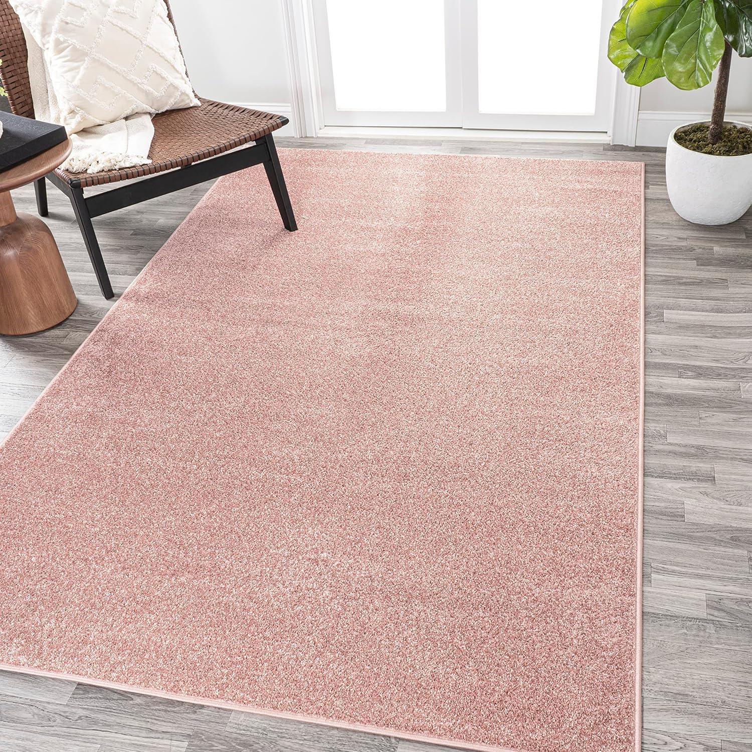 image:imageJONATHAN Y Haze Solid LowPile Pink Indoor Area Rug 5x8 CoastalBohemianMinimalistClassic EasyCleaning for Living RoomBedroomKitchenPet FriendlyNonShedding SEU100P5