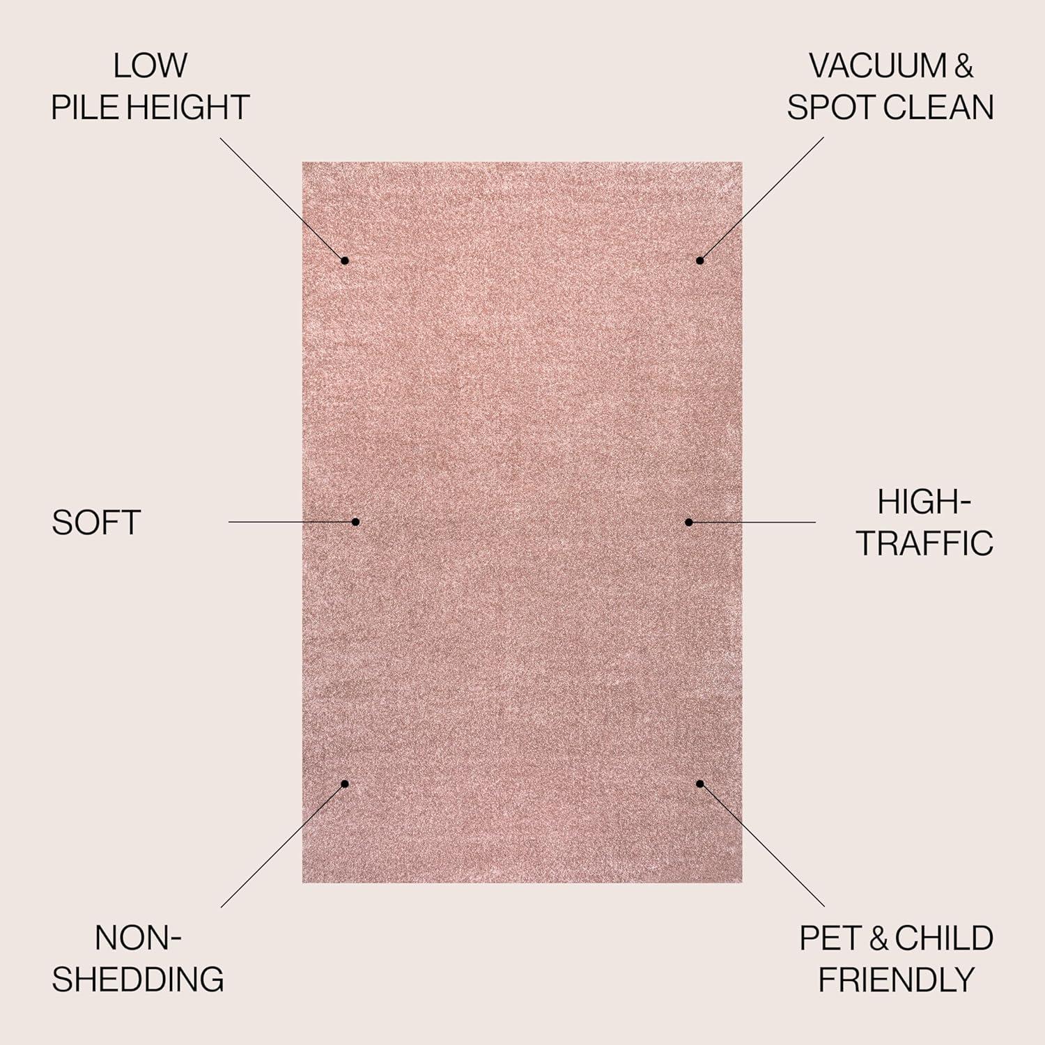 image:imageJONATHAN Y Haze Solid LowPile Pink Indoor Area Rug 5x8 CoastalBohemianMinimalistClassic EasyCleaning for Living RoomBedroomKitchenPet FriendlyNonShedding SEU100P5