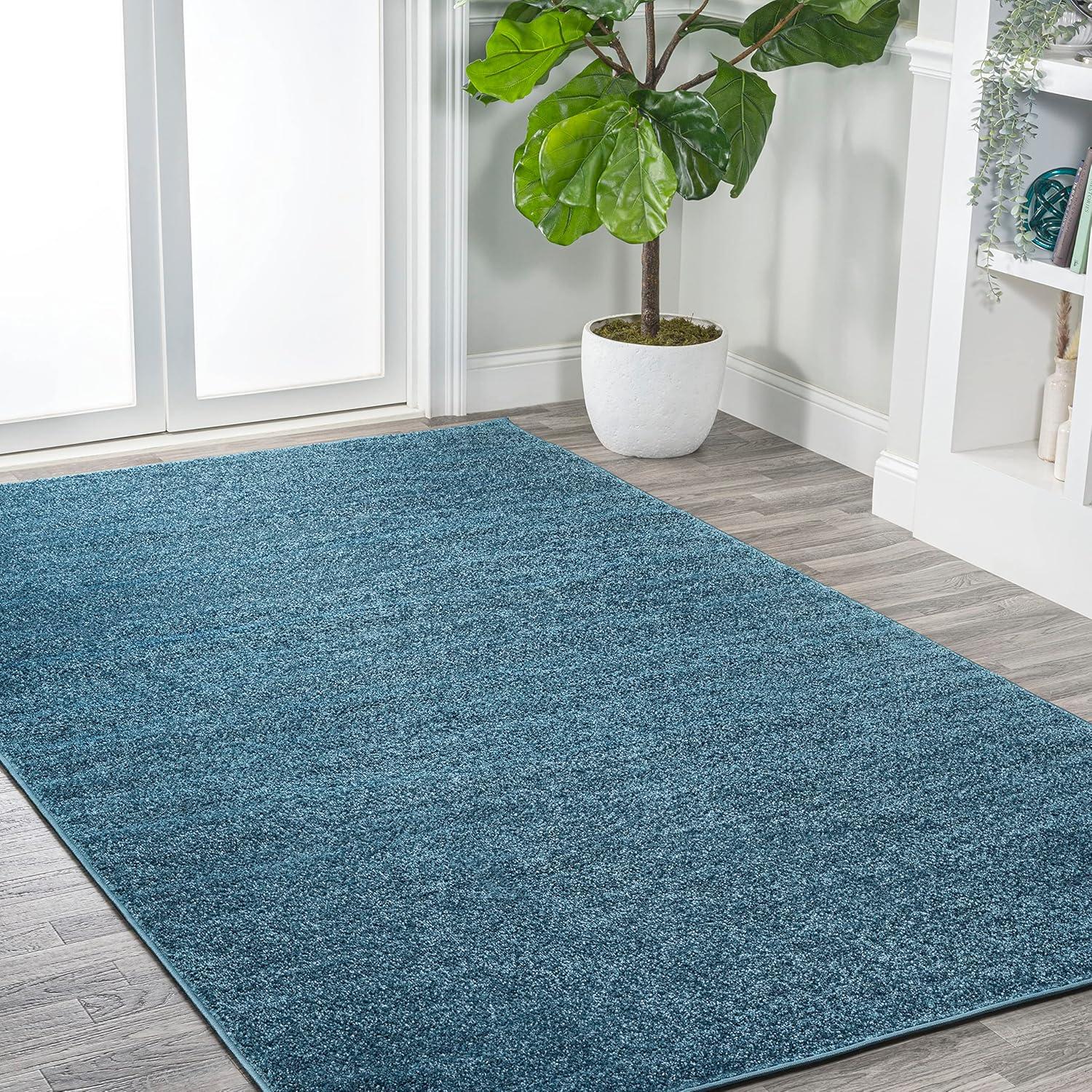 image:imageJONATHAN Y Haze Solid LowPile Turquoise Indoor Area Rug 5x8 CoastalBohemianMinimalistClassic EasyCleaning for Living RoomBedroomKitchenPet FriendlyNonShedding SEU100H5