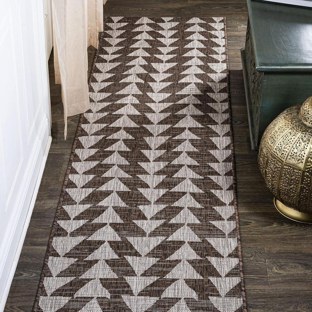image:imageJONATHAN Y Tribal Geometric Indoor Outdoor Area Rug 5X8 BrownBeige Andratx Modern for Backyard Patio Porch EasyCleaning High Traffic PetFriendly NonShedding SMB126A5BrownBeige