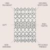 JONATHAN Y Caimari Moroccan Diamond Shag White/Gray Runner Rug, 2×8, Bohemian, Contemporary, Easy-Cleaning for Living Room, Bedroom, Kitchen, Pet Friendly, Non-Shedding (MOH412A-28)(7’9″ x 10′ (Rectangular))