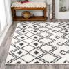 JONATHAN Y Caimari Moroccan Diamond Shag White/Gray Runner Rug, 2×8, Bohemian, Contemporary, Easy-Cleaning for Living Room, Bedroom, Kitchen, Pet Friendly, Non-Shedding (MOH412A-28)(5’1″ x 8′ (Rectangular))