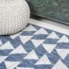 JONATHAN Y Tribal Geometric Indoor Outdoor Area Rug 5X8 Brown/Beige, Andratx Modern for Backyard, Patio, Porch, Easy-Cleaning, High Traffic, Pet-Friendly, Non-Shedding (SMB126A-5)(Blue/Ivory)