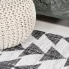 JONATHAN Y Tribal Geometric Indoor Outdoor Area Rug 5X8 Brown/Beige, Andratx Modern for Backyard, Patio, Porch, Easy-Cleaning, High Traffic, Pet-Friendly, Non-Shedding (SMB126A-5)(Ivory/Black)