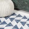 JONATHAN Y Tribal Geometric Indoor Outdoor Area Rug 5X8 Brown/Beige, Andratx Modern for Backyard, Patio, Porch, Easy-Cleaning, High Traffic, Pet-Friendly, Non-Shedding (SMB126A-5)(Ivory/Blue)
