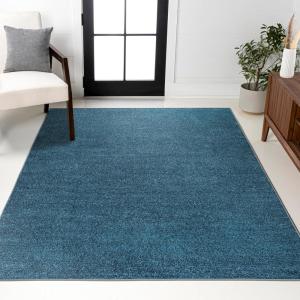 JONATHAN Y Haze Solid Low-Pile Turquoise Indoor Area Rug 5×8, Coastal,Bohemian,Minimalist,Classic, Easy-Cleaning for Living Room,Bedroom,Kitchen,Pet Friendly,Non-Shedding (SEU100H-5)