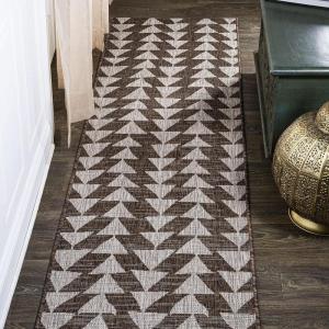 JONATHAN Y Tribal Geometric Indoor Outdoor Area Rug 5X8 Brown/Beige, Andratx Modern for Backyard, Patio, Porch, Easy-Cleaning, High Traffic, Pet-Friendly, Non-Shedding (SMB126A-5)(Brown/Beige)