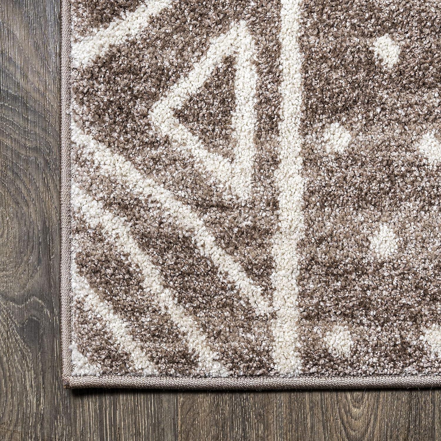 image:imageJONATHAN Y Amanar Tribal Geometric BrownIvory Runner Rug 2x8 Bohemian Vintage EasyCleaning for Living Room Bedroom Kitchen Pet Friendly NonShedding MOH503A282 x 10 Runner