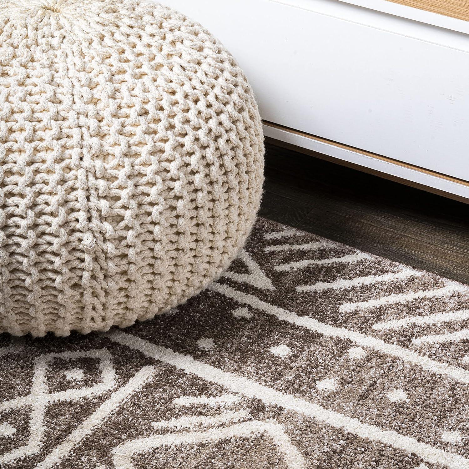 image:imageJONATHAN Y Amanar Tribal Geometric BrownIvory Runner Rug 2x8 Bohemian Vintage EasyCleaning for Living Room Bedroom Kitchen Pet Friendly NonShedding MOH503A283 x 5 Rectangular