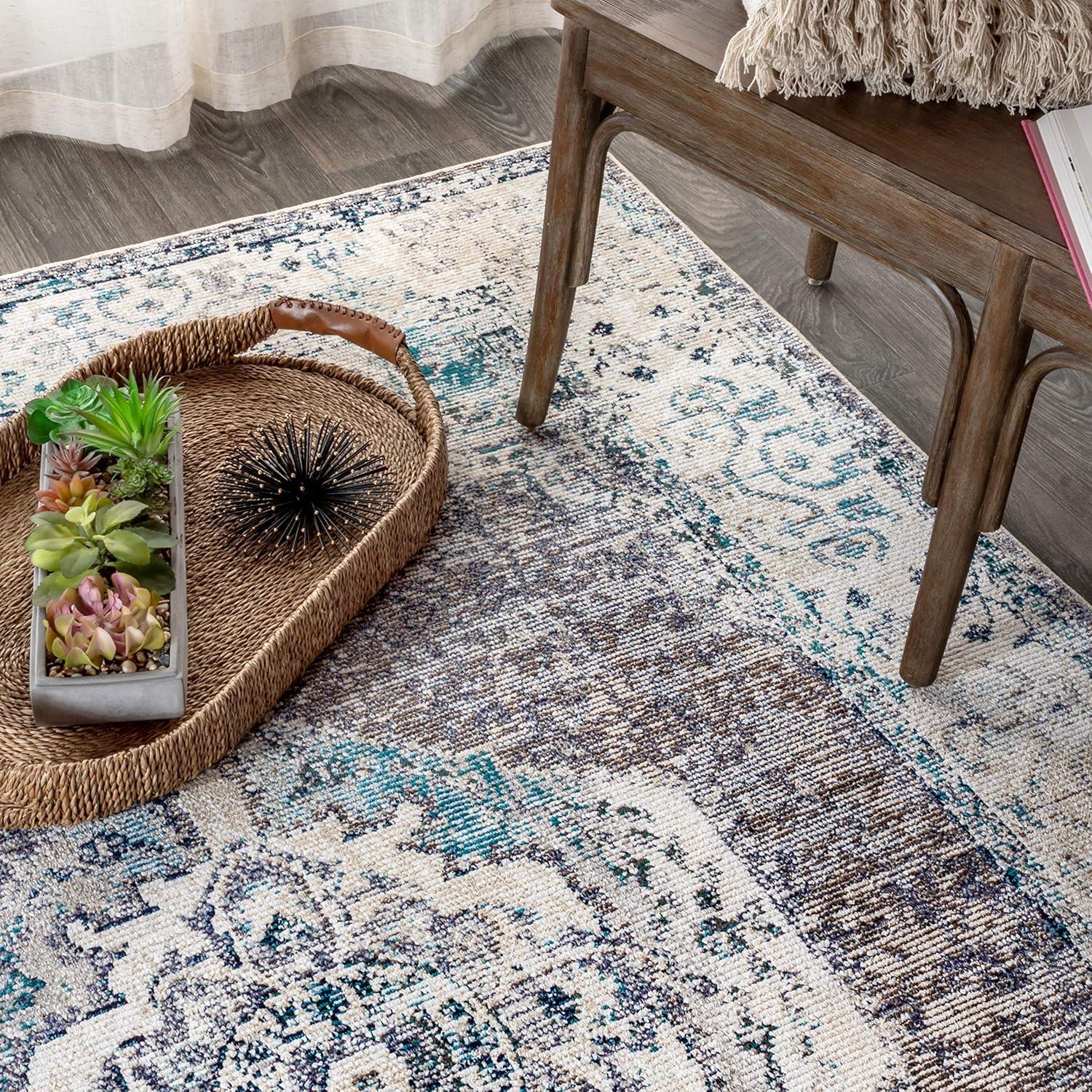 image:imageJONATHAN Y Ankara Vintage Medallion GrayIvory Indoor Area Rug 3x5 Transitional Southwestern EasyCleaning for Living Room Bedroom Kitchen Pet Friendly NonShedding CAV105A34 x 6 Rectangular