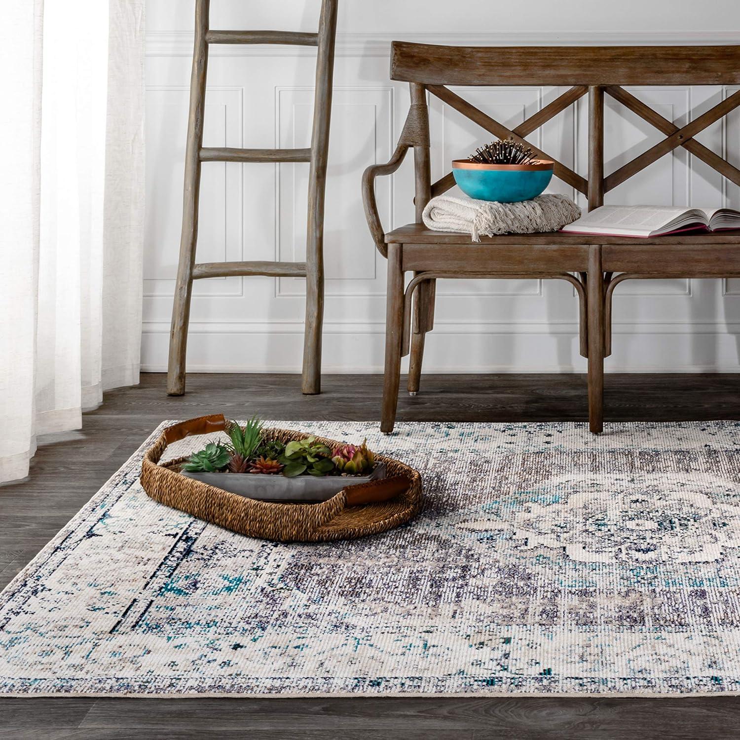 image:imageJONATHAN Y Ankara Vintage Medallion GrayIvory Indoor Area Rug 3x5 Transitional Southwestern EasyCleaning for Living Room Bedroom Kitchen Pet Friendly NonShedding CAV105A34 x 6 Rectangular
