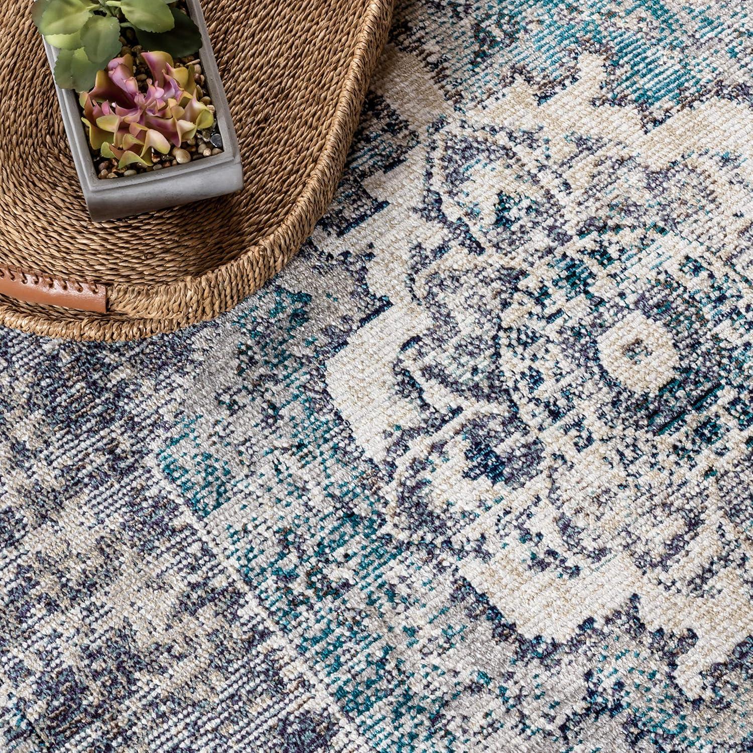 image:imageJONATHAN Y Ankara Vintage Medallion GrayIvory Indoor Area Rug 3x5 Transitional Southwestern EasyCleaning for Living Room Bedroom Kitchen Pet Friendly NonShedding CAV105A353 x 77 Rectangular