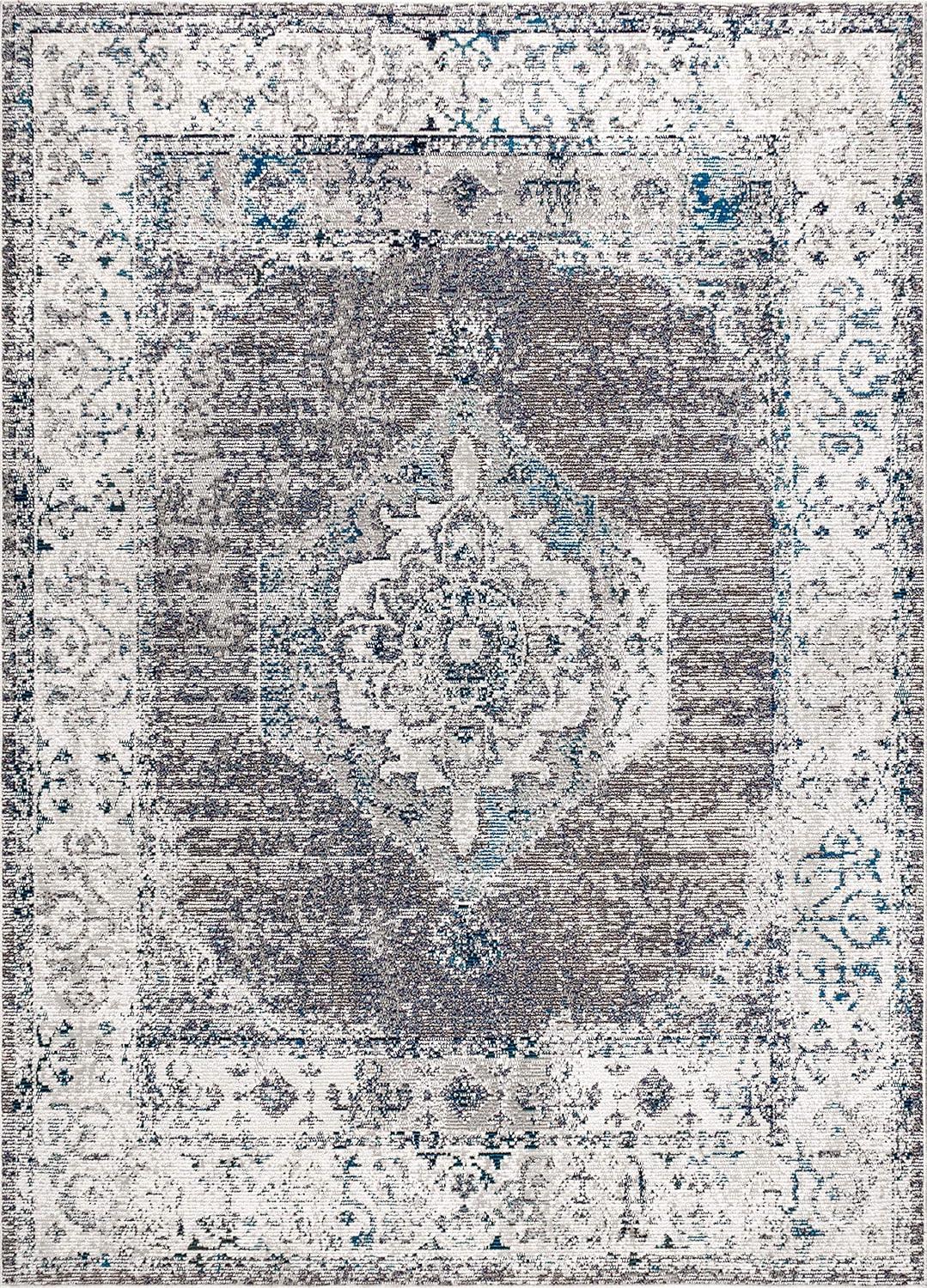 image:imageJONATHAN Y Ankara Vintage Medallion GrayIvory Indoor Area Rug 3x5 Transitional Southwestern EasyCleaning for Living Room Bedroom Kitchen Pet Friendly NonShedding CAV105A34 x 6 Rectangular