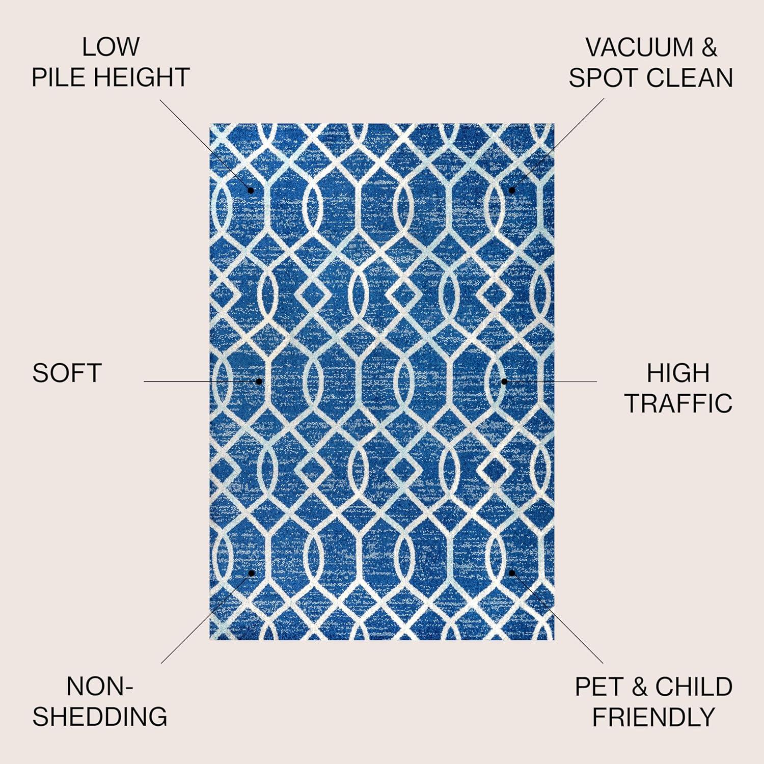 image:imageJONATHAN Y Asilah Ogee Fretwork BlueGray Indoor Area Rug 5x8 Contemporary Modern EasyCleaning for Living Room Bedroom Kitchen Pet Friendly NonShedding MOH104B5BlueGray