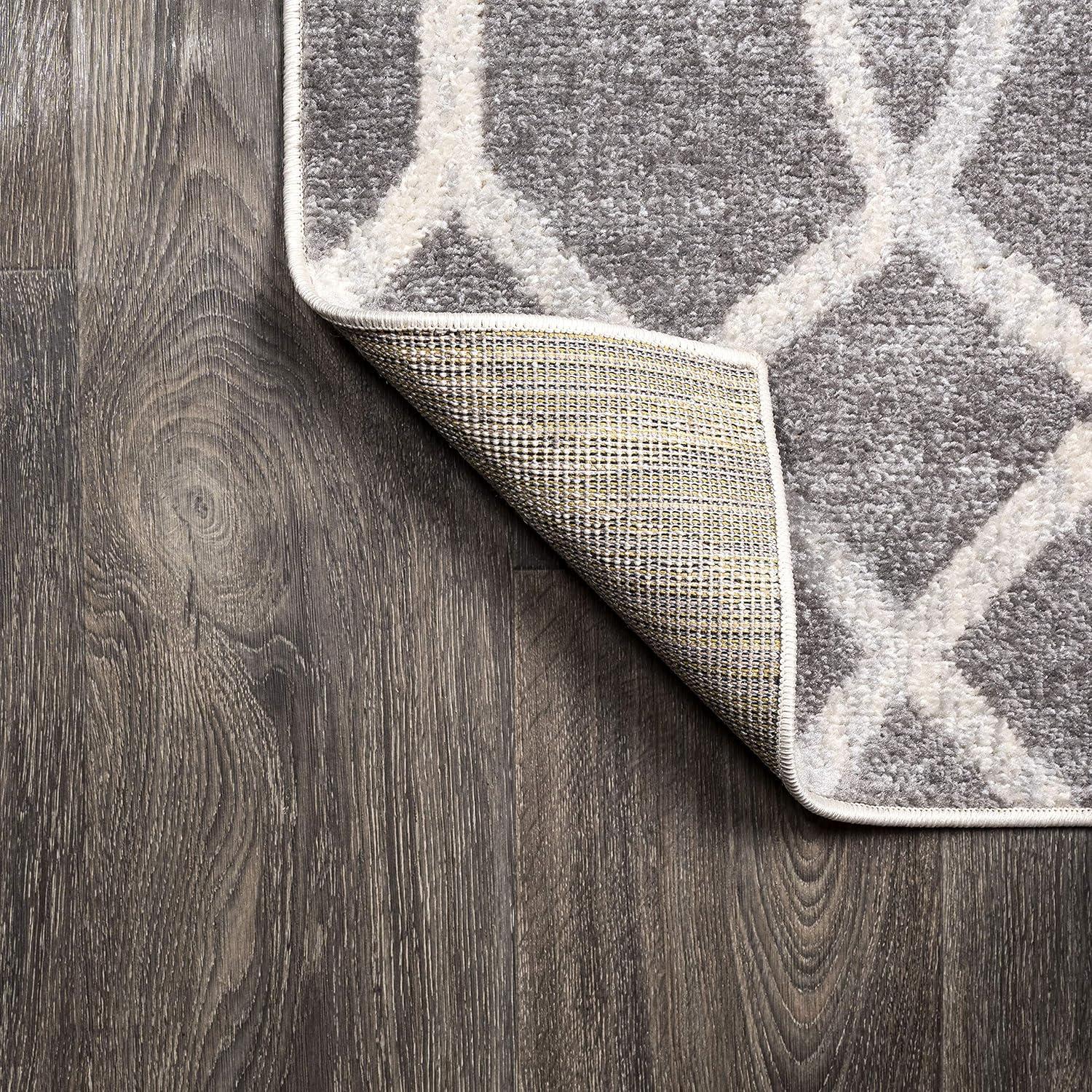 image:imageJONATHAN Y Asilah Ogee Fretwork BlueGray Indoor Area Rug 5x8 Contemporary Modern EasyCleaning for Living Room Bedroom Kitchen Pet Friendly NonShedding MOH104B5Drak GrayCream