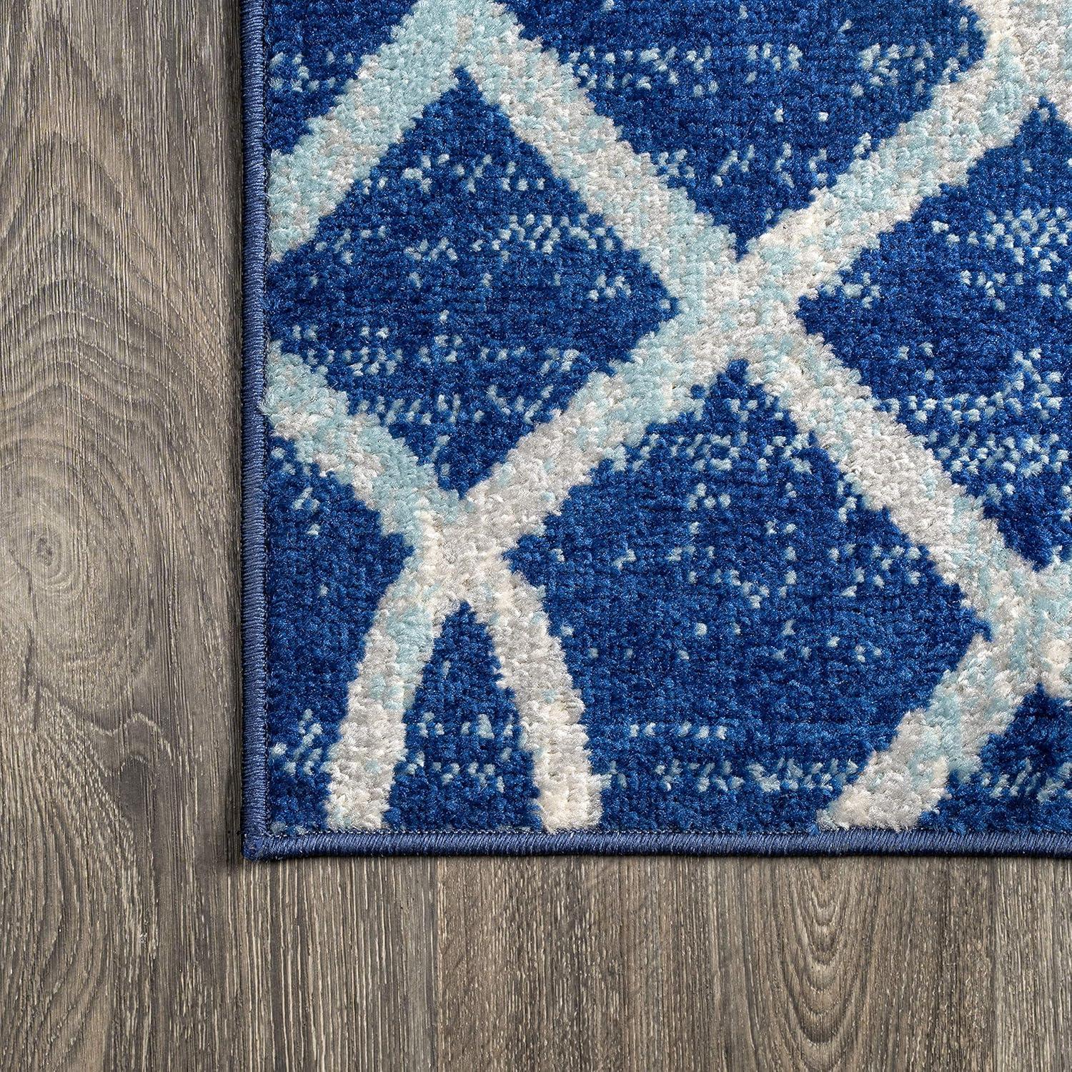 image:imageJONATHAN Y Asilah Ogee Fretwork BlueGray Indoor Area Rug 5x8 Contemporary Modern EasyCleaning for Living Room Bedroom Kitchen Pet Friendly NonShedding MOH104B5BlueGray