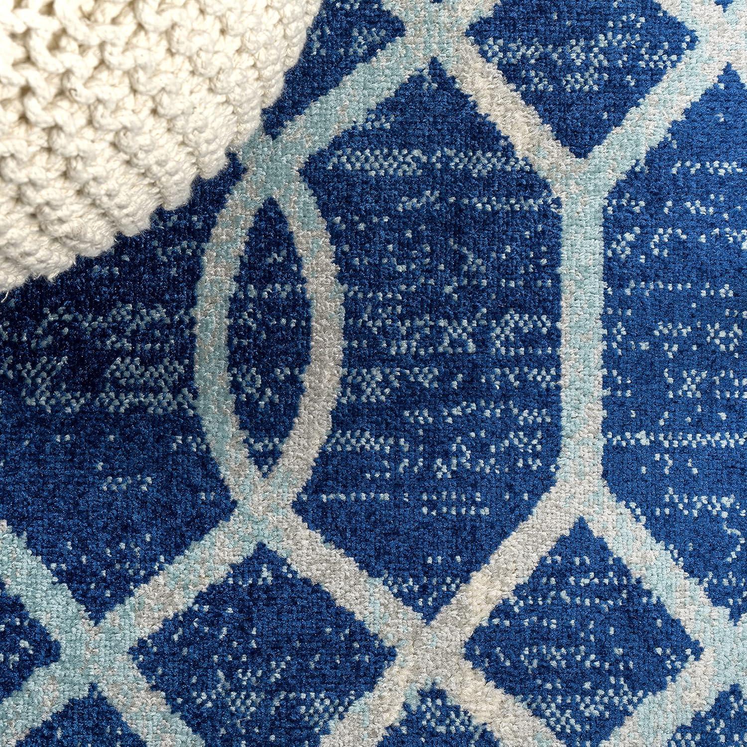image:imageJONATHAN Y Asilah Ogee Fretwork BlueGray Indoor Area Rug 5x8 Contemporary Modern EasyCleaning for Living Room Bedroom Kitchen Pet Friendly NonShedding MOH104B5BlueGray