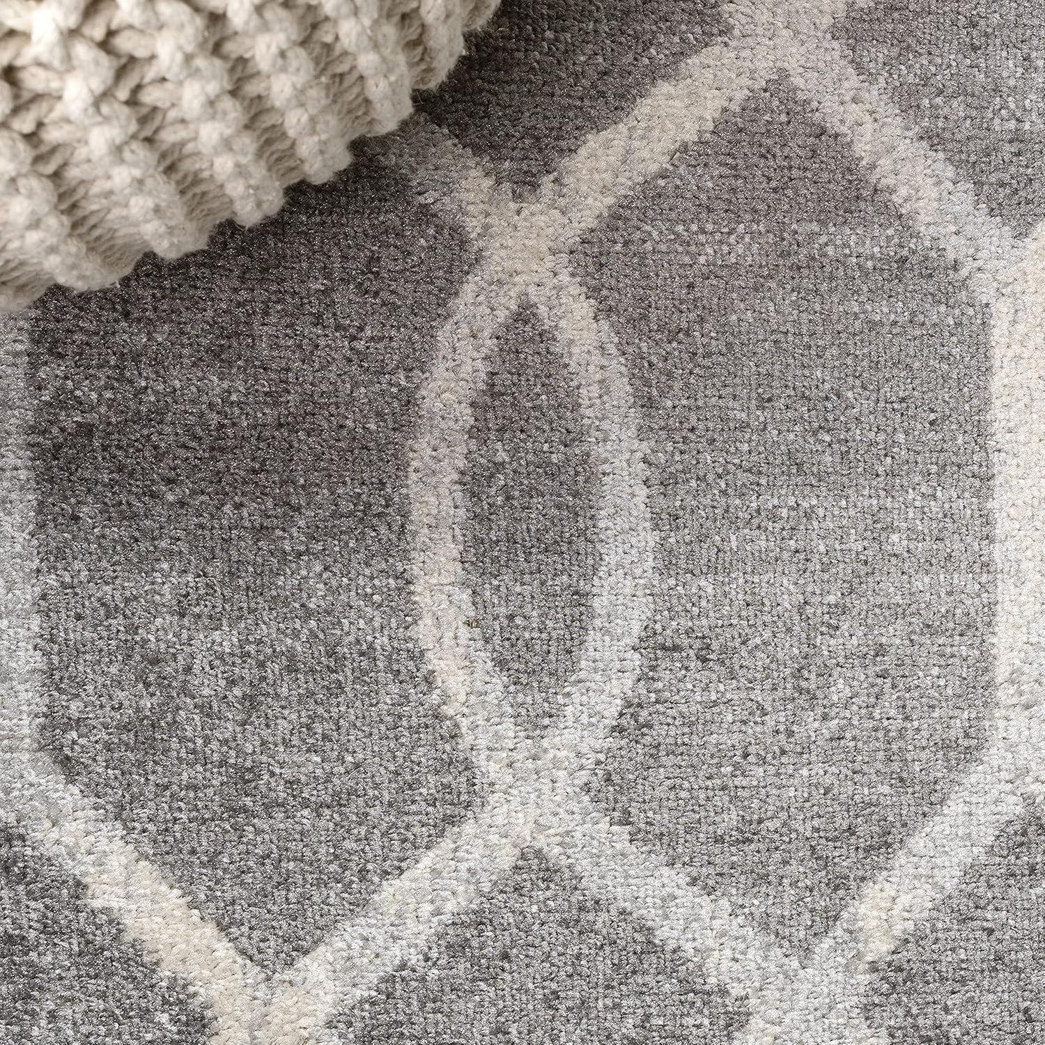 image:imageJONATHAN Y Asilah Ogee Fretwork BlueGray Indoor Area Rug 5x8 Contemporary Modern EasyCleaning for Living Room Bedroom Kitchen Pet Friendly NonShedding MOH104B5Drak GrayCream