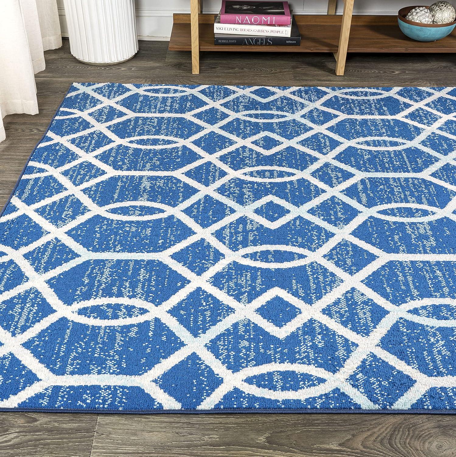 image:imageJONATHAN Y Asilah Ogee Fretwork BlueGray Indoor Area Rug 5x8 Contemporary Modern EasyCleaning for Living Room Bedroom Kitchen Pet Friendly NonShedding MOH104B5BlueGray