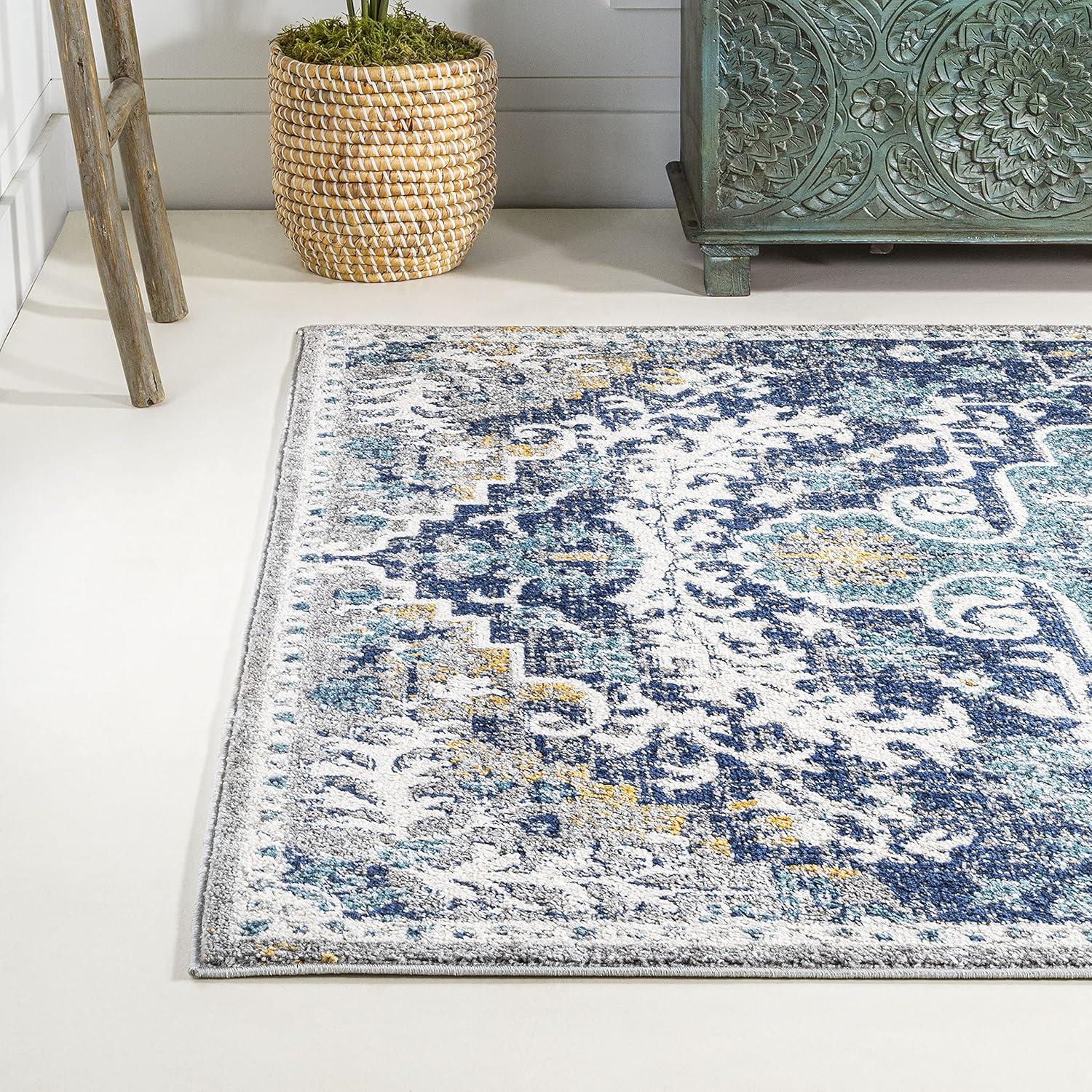 image:imageJONATHAN Y Boho Medallion Dark BlueGray Indoor Area Rug 3x5 Vintage Anaise Ornate EasyCleaning for Living Room Bedroom Kitchen Pet Friendly NonShedding BMF112C3Dark BlueGray