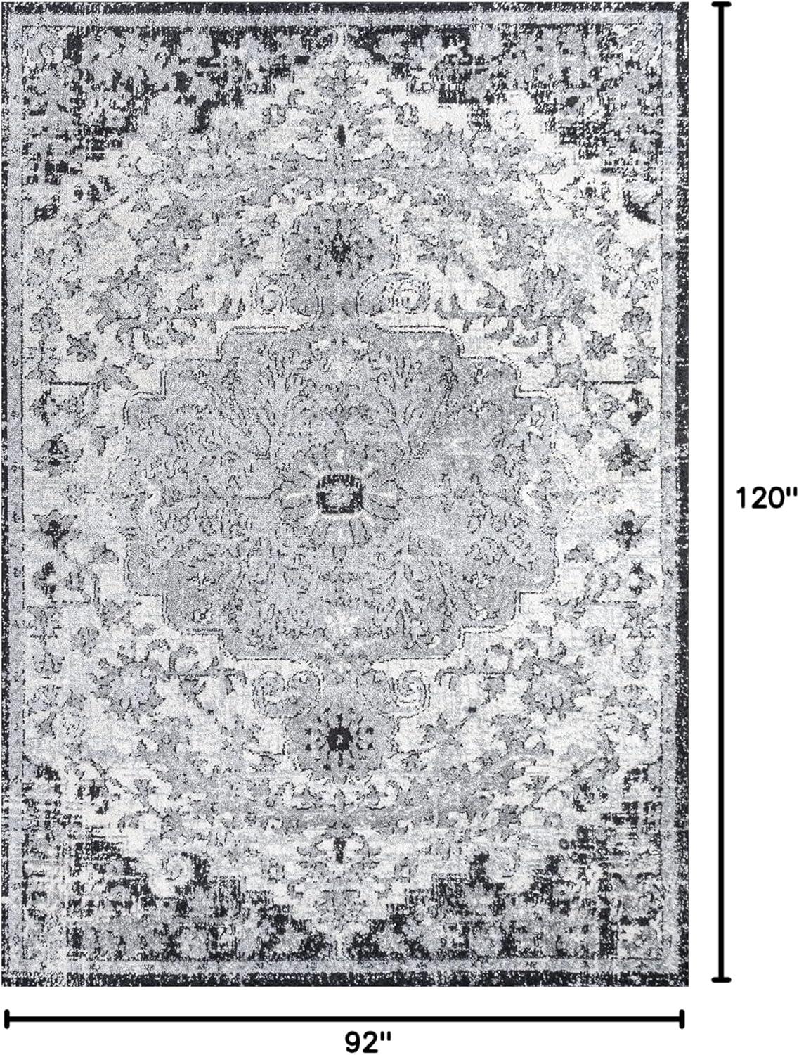 image:imageJONATHAN Y Boho Medallion Dark BlueGray Indoor Area Rug 3x5 Vintage Anaise Ornate EasyCleaning for Living Room Bedroom Kitchen Pet Friendly NonShedding BMF112C3GrayBlackCream