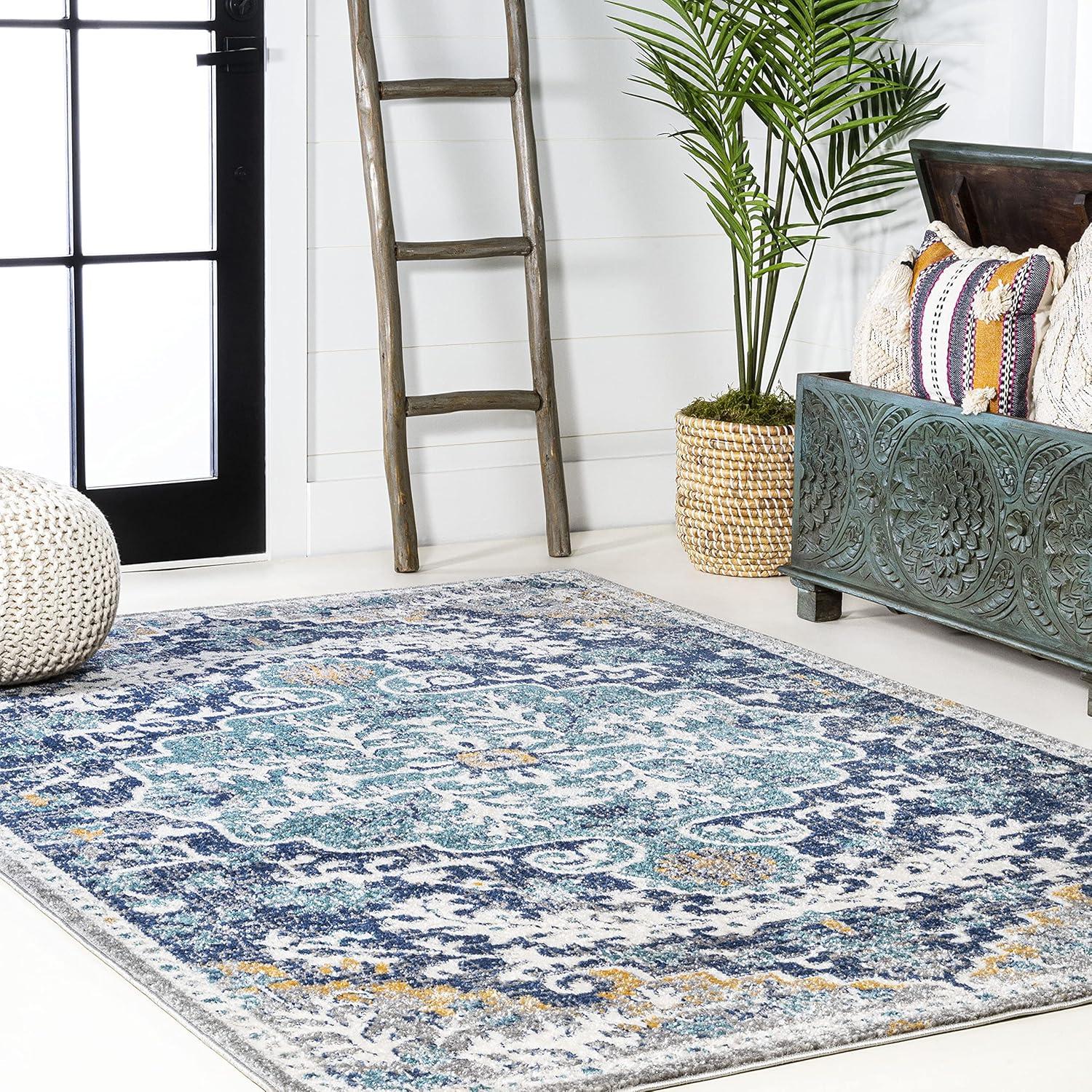 image:imageJONATHAN Y Boho Medallion Dark BlueGray Indoor Area Rug 3x5 Vintage Anaise Ornate EasyCleaning for Living Room Bedroom Kitchen Pet Friendly NonShedding BMF112C3Dark BlueGray