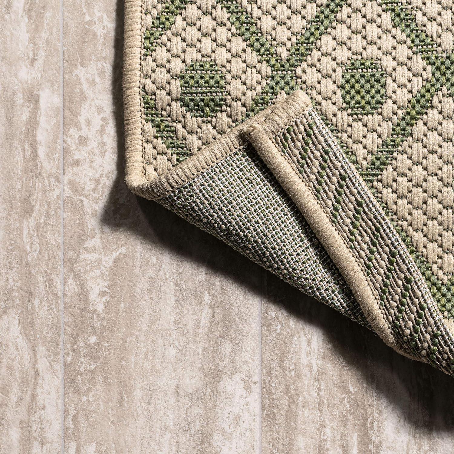 image:imageJONATHAN Y Boho Moroccan Indoor Outdoor Runner Rug 2X8 BeigeGreen Casual for Backyard Patio Porch EasyCleaning High Traffic PetFriendly NonShedding SMB123A28BeigeGreen