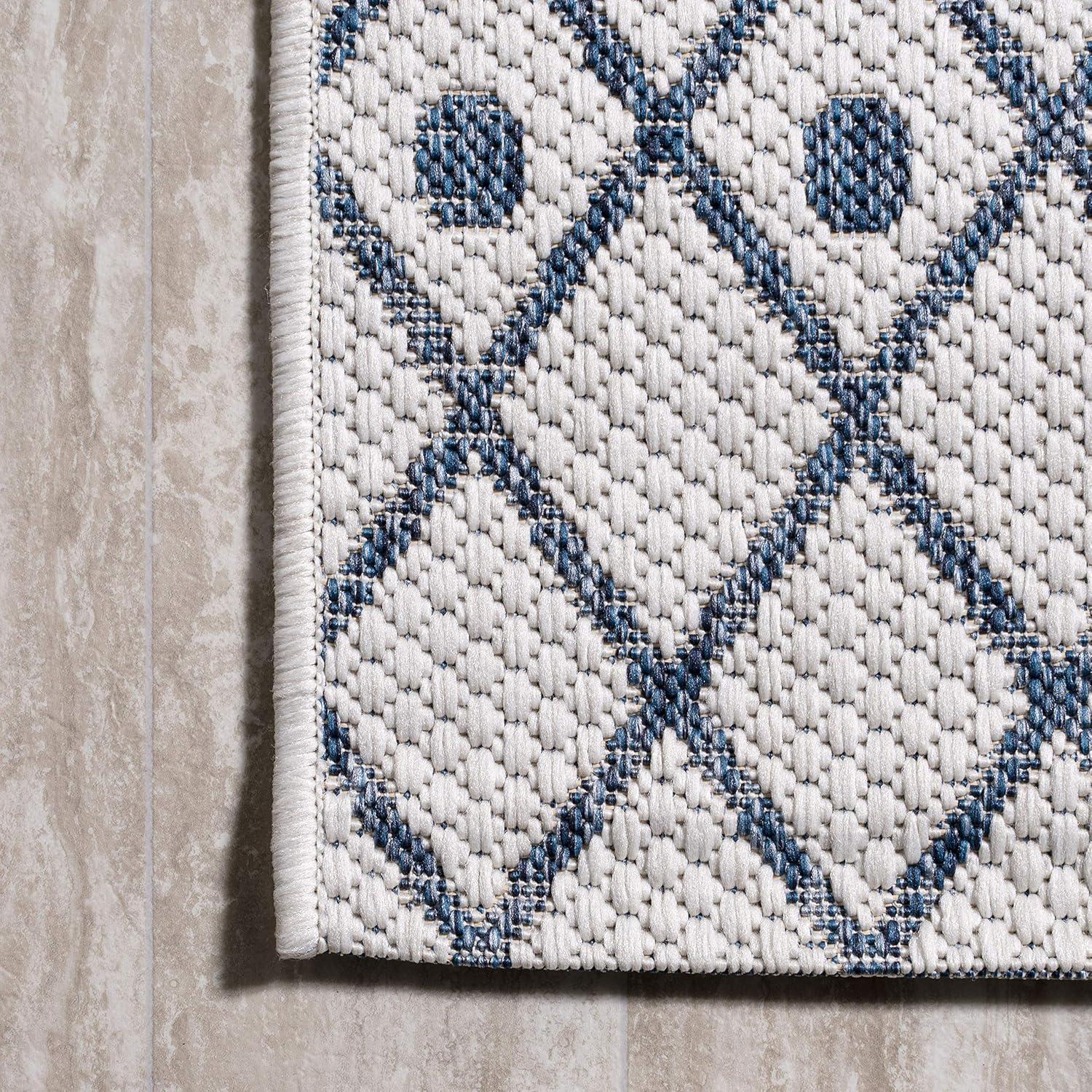 image:imageJONATHAN Y Boho Moroccan Indoor Outdoor Runner Rug 2X8 BeigeGreen Casual for Backyard Patio Porch EasyCleaning High Traffic PetFriendly NonShedding SMB123A28IvoryNavy