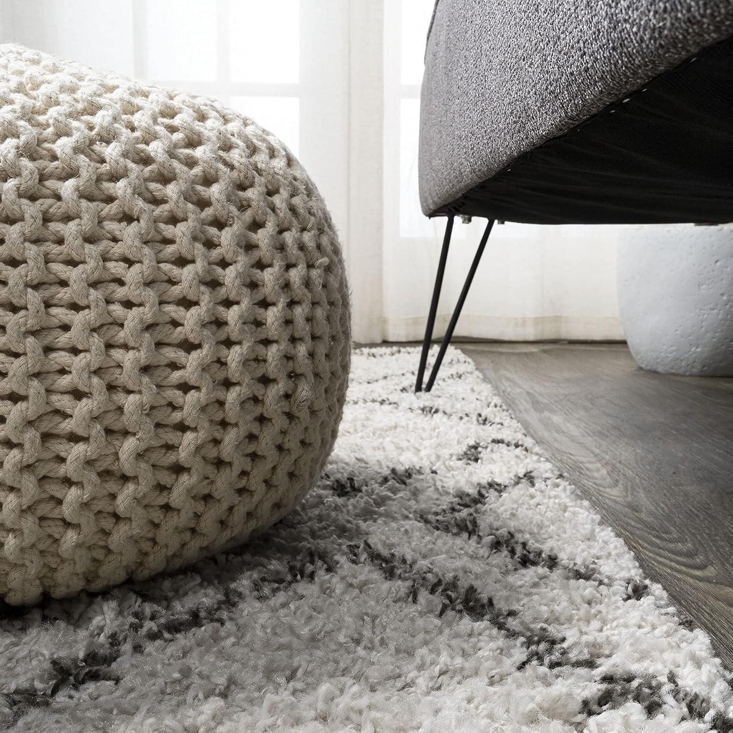 image:imageJONATHAN Y Diamond Trellis Shag BeigeDark Gray Indoor Area Rug 8X10 ft Soller for Living Room Bedroom Kitchen Office EasyCleaning High Traffic PetFriendly NonShedding SHG103A83 x 5 Rectangular