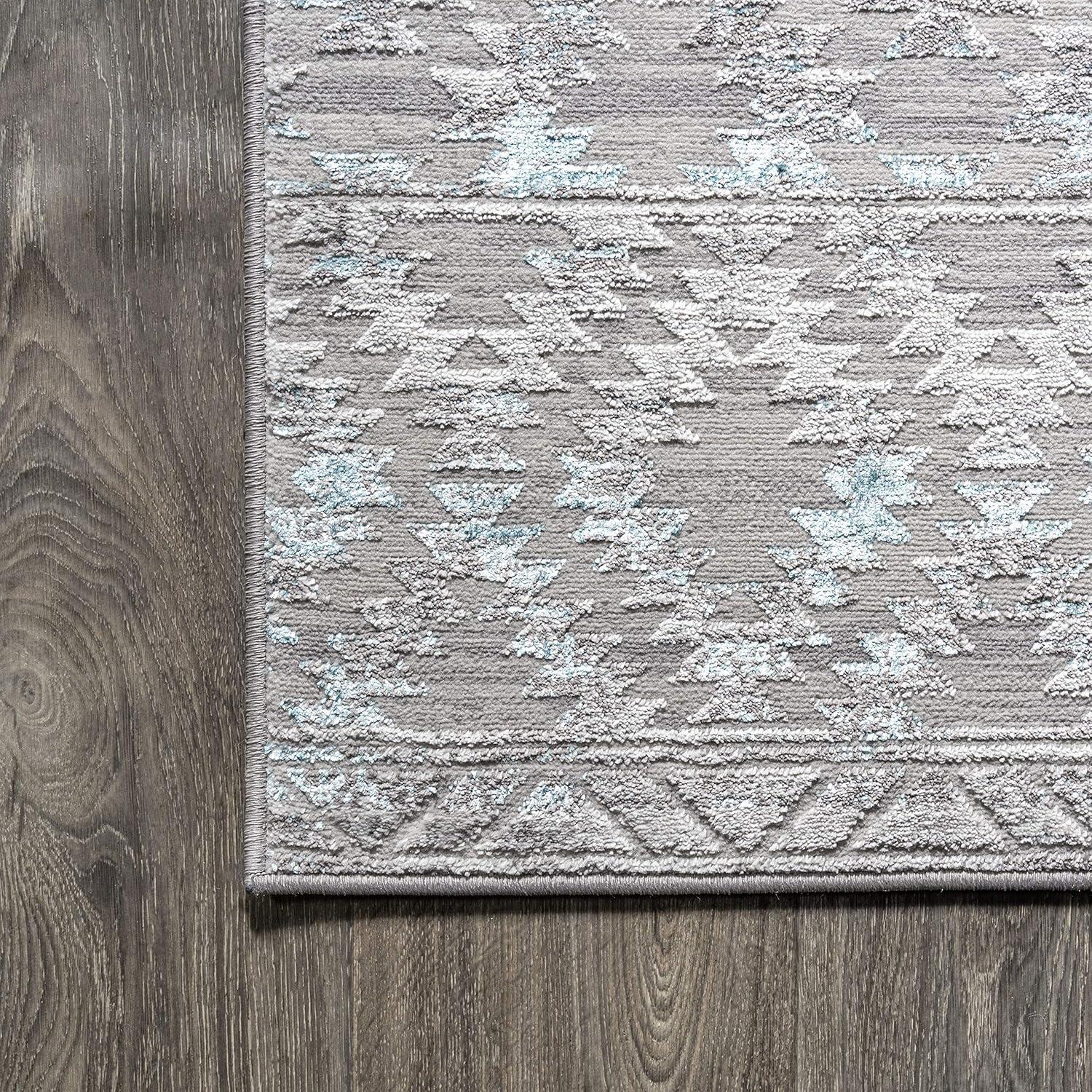 image:imageJONATHAN Y Faded Trellis GrayTurquoise Indoor Area Rug 3X5 ft Ancient for Living Room Bedroom Kitchen Office EasyCleaning High Traffic PetFriendly NonShedding SOR206A378 x 10 Rectangular