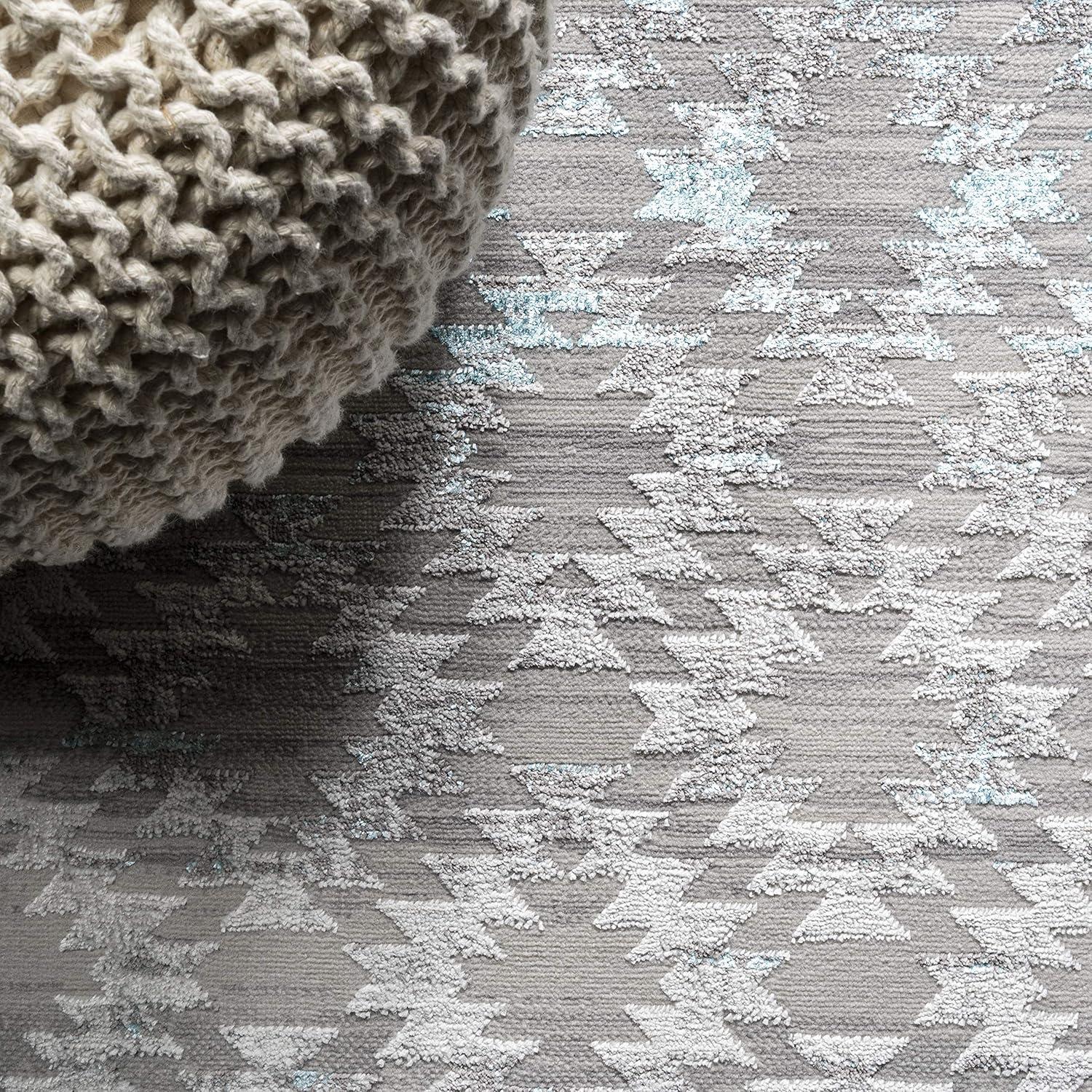 image:imageJONATHAN Y Faded Trellis GrayTurquoise Indoor Area Rug 3X5 ft Ancient for Living Room Bedroom Kitchen Office EasyCleaning High Traffic PetFriendly NonShedding SOR206A378 x 10 Rectangular