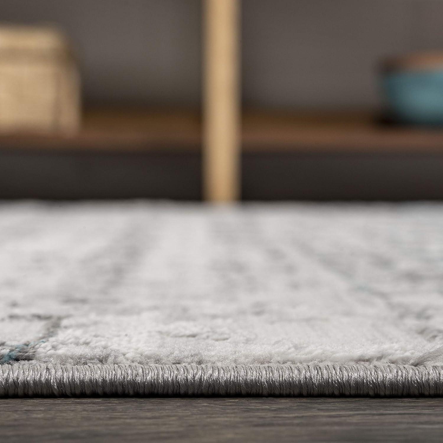 image:imageJONATHAN Y Faded Trellis GrayTurquoise Indoor Area Rug 3X5 ft Ancient for Living Room Bedroom Kitchen Office EasyCleaning High Traffic PetFriendly NonShedding SOR206A378 x 10 Rectangular