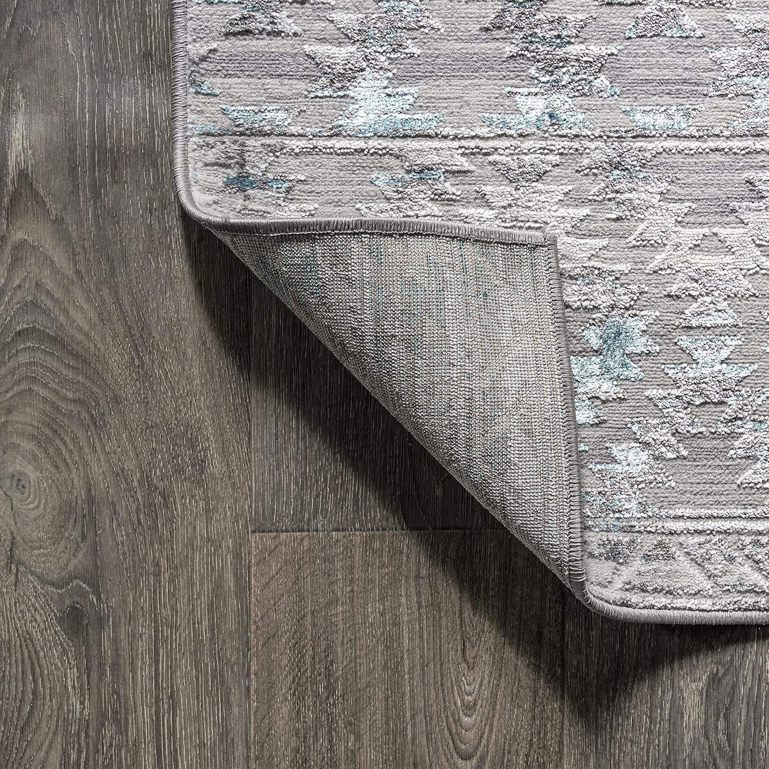 image:imageJONATHAN Y Faded Trellis GrayTurquoise Indoor Area Rug 3X5 ft Ancient for Living Room Bedroom Kitchen Office EasyCleaning High Traffic PetFriendly NonShedding SOR206A378 x 10 Rectangular
