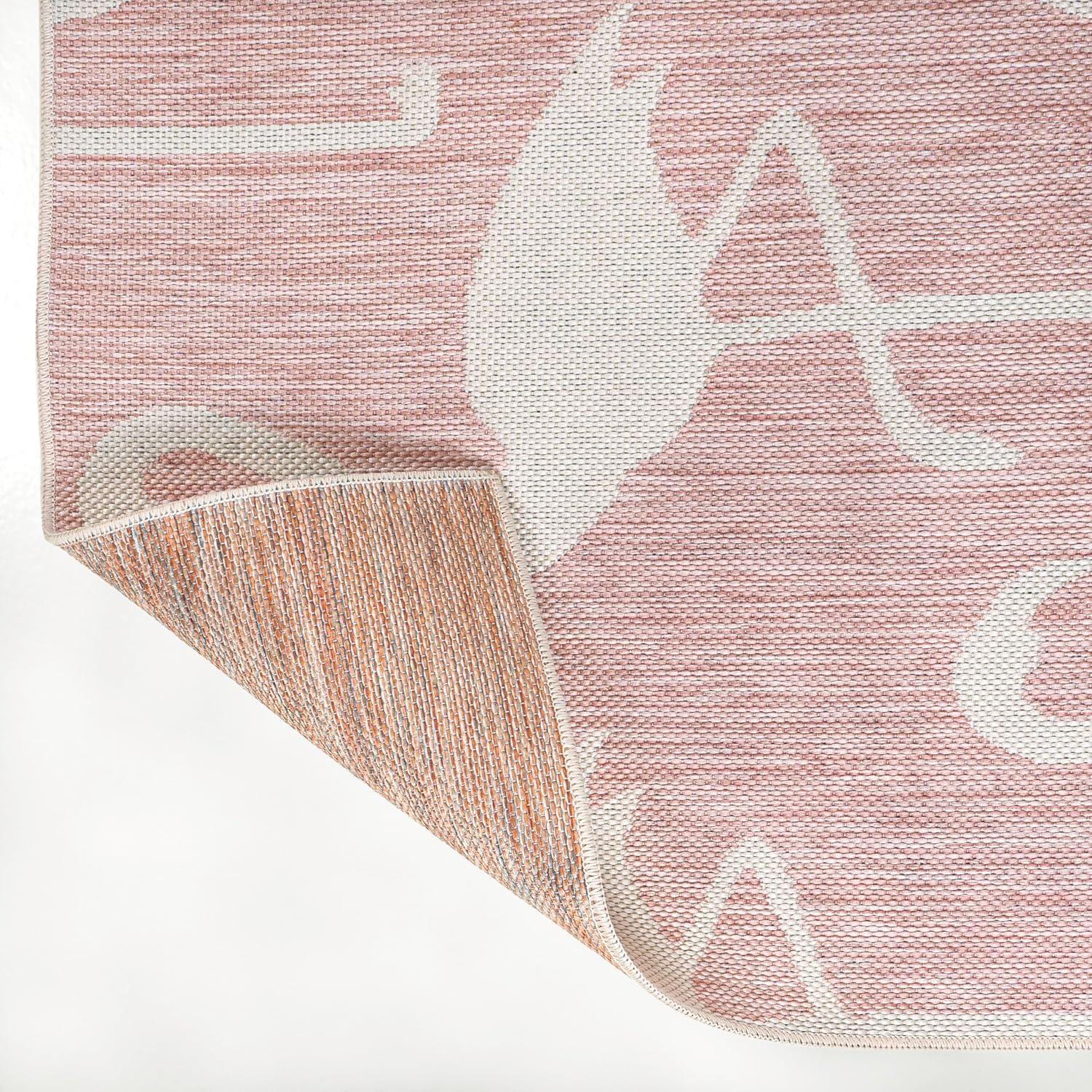 image:imageJONATHAN Y Flamingos TwoTone Indoor Outdoor Runner Rug 2X8 BeigeWhite Liana Casual Coastal for Backyard Patio Porch EasyCleaning High Traffic PetFriendly NonShedding TSN401A28PinkCream