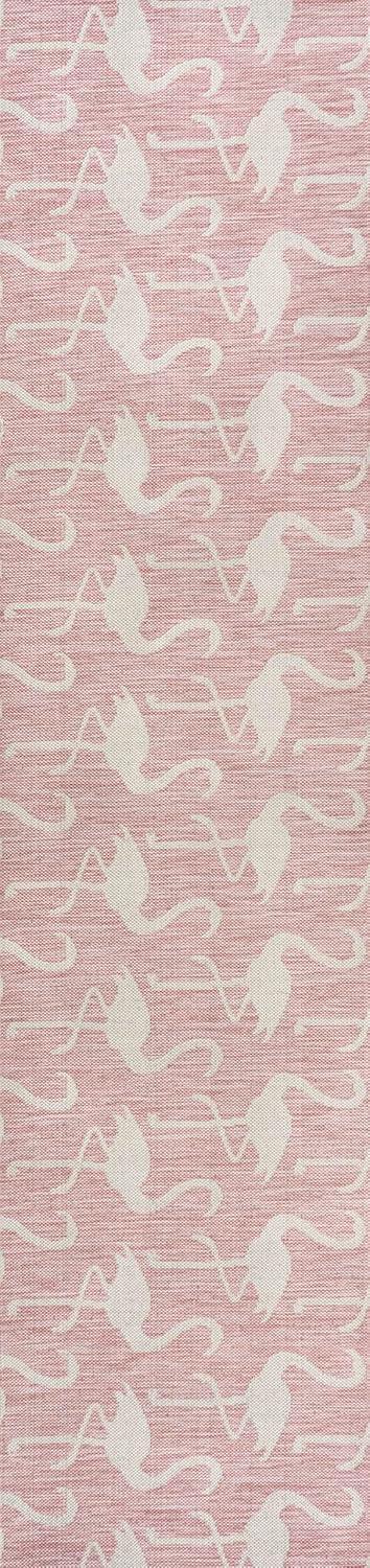 image:imageJONATHAN Y Flamingos TwoTone Indoor Outdoor Runner Rug 2X8 BeigeWhite Liana Casual Coastal for Backyard Patio Porch EasyCleaning High Traffic PetFriendly NonShedding TSN401A28PinkCream