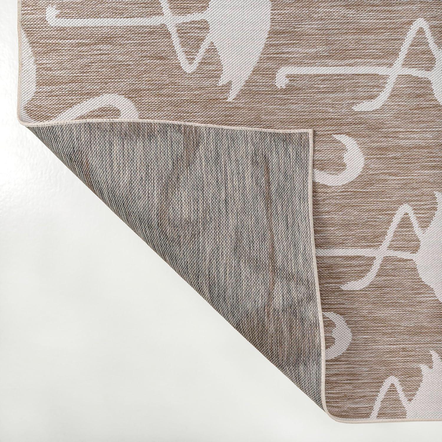 image:imageJONATHAN Y Flamingos TwoTone Indoor Outdoor Runner Rug 2X8 BeigeWhite Liana Casual Coastal for Backyard Patio Porch EasyCleaning High Traffic PetFriendly NonShedding TSN401A28BeigeWhite