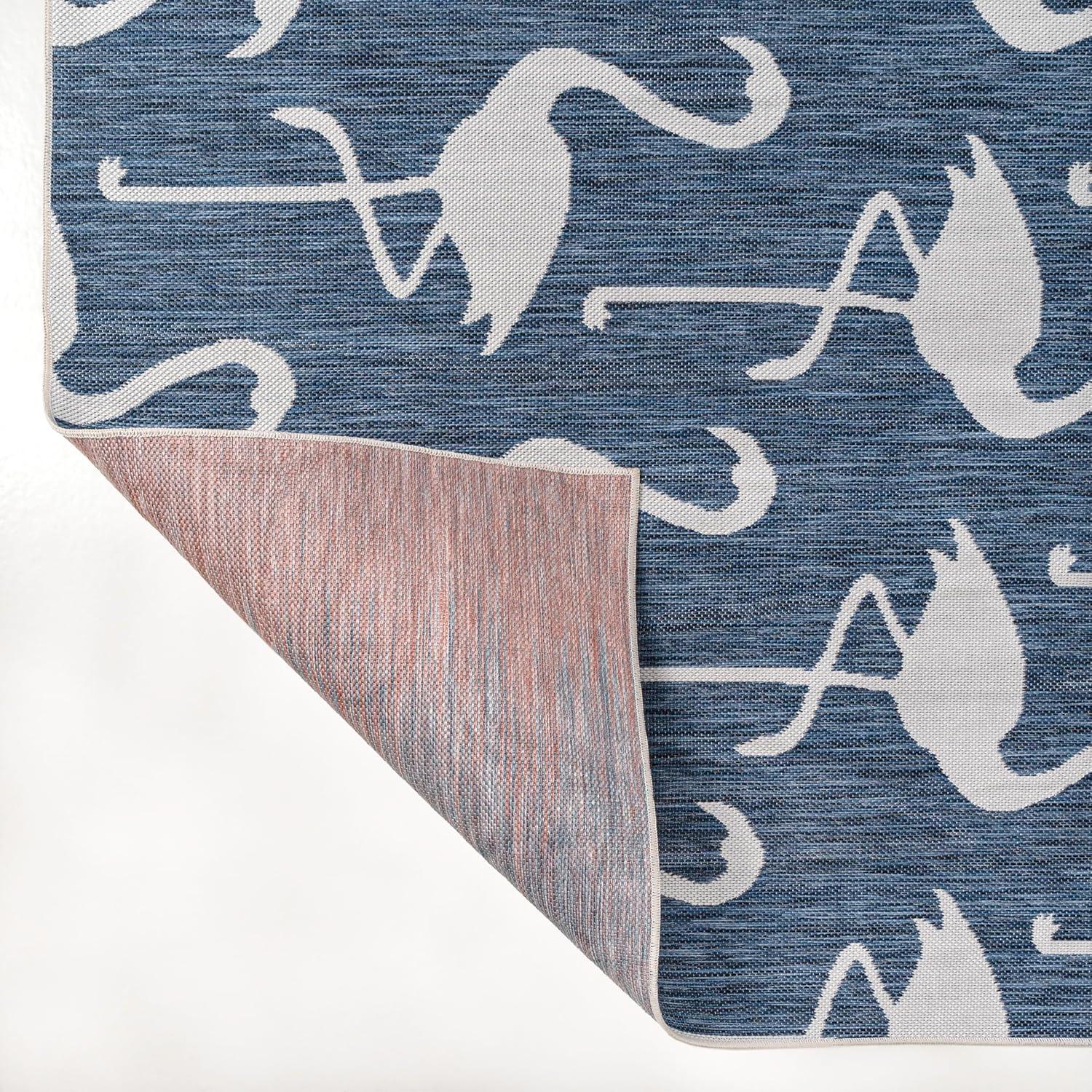 image:imageJONATHAN Y Flamingos TwoTone Indoor Outdoor Runner Rug 2X8 BeigeWhite Liana Casual Coastal for Backyard Patio Porch EasyCleaning High Traffic PetFriendly NonShedding TSN401A28NavyWhite