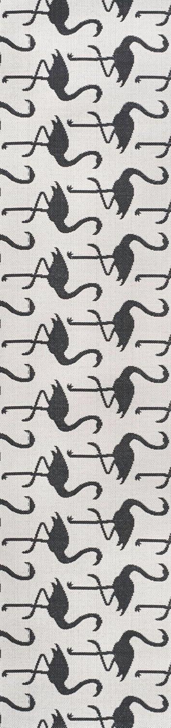 image:imageJONATHAN Y Flamingos TwoTone Indoor Outdoor Runner Rug 2X8 BeigeWhite Liana Casual Coastal for Backyard Patio Porch EasyCleaning High Traffic PetFriendly NonShedding TSN401A28WhiteBlack